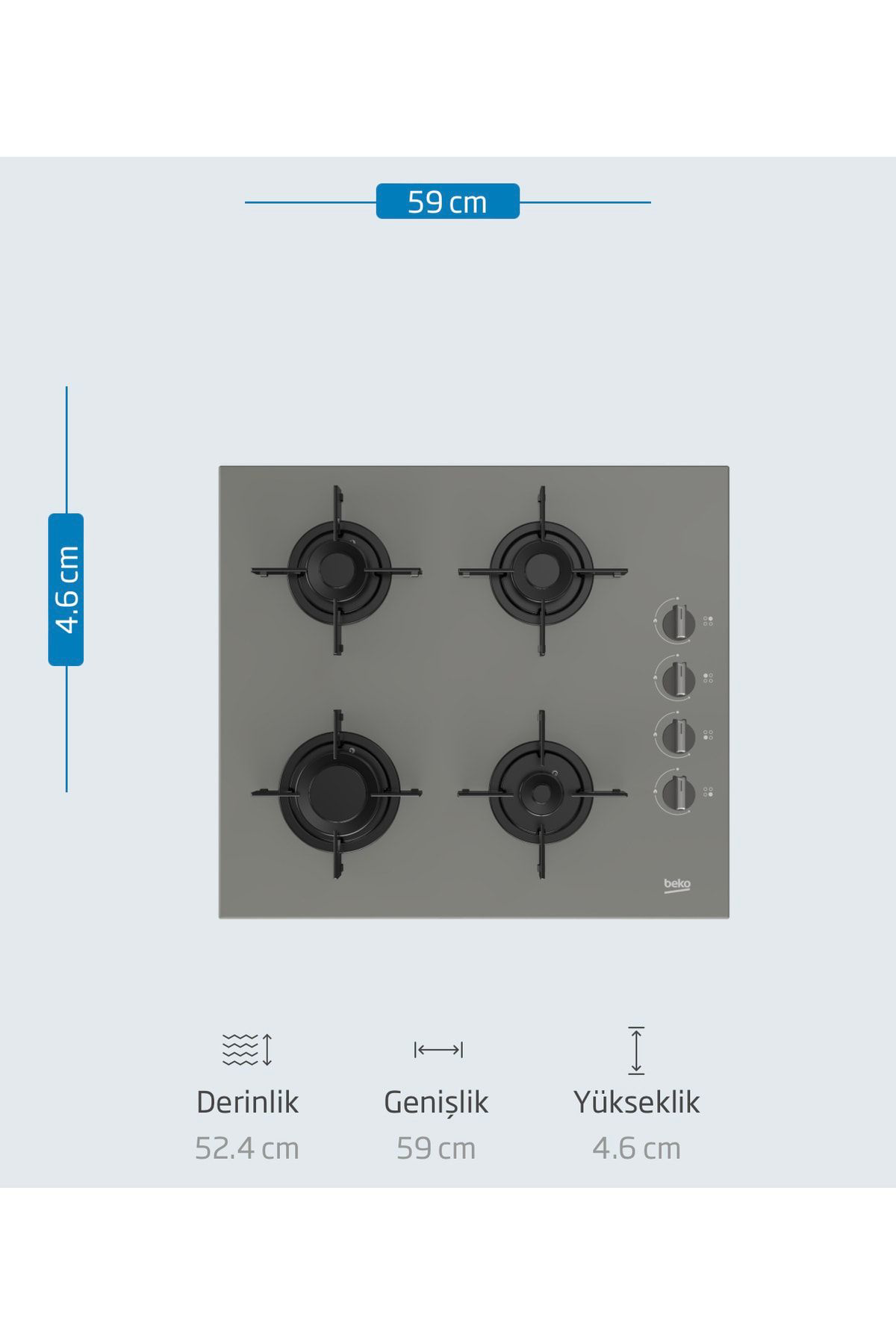 Beko Yeni Gri Cam Avantaj Set - 3’Lü Ankastre Set (Firin + Ocak + Davl
