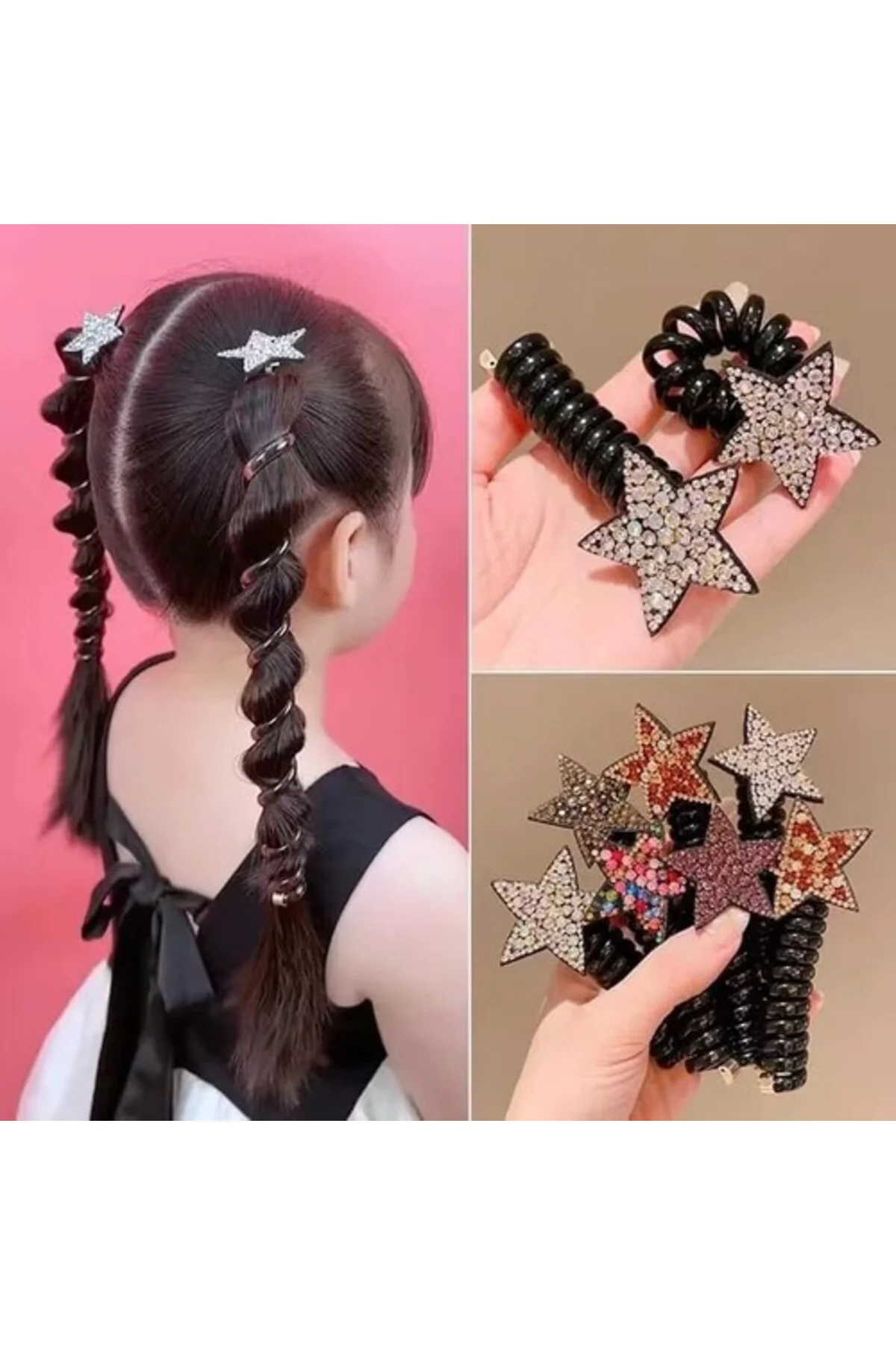 Yeni Kore Yıldız Model Yaylı Burgu Çocuk 2 Adet Saç Tokası Yeni Kore Yıldız Model Yaylı Burgu Çocuk 2 Adet Saç Tokası
