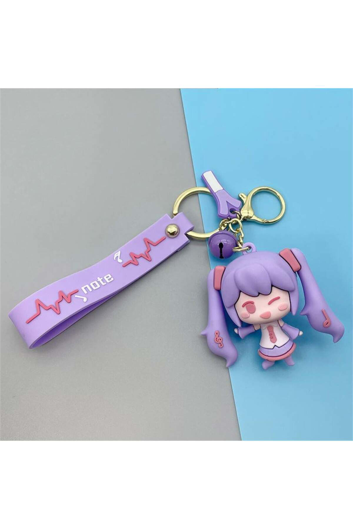 Yeni Lila Anime Hatsune Miku Silikon Anahtarlık