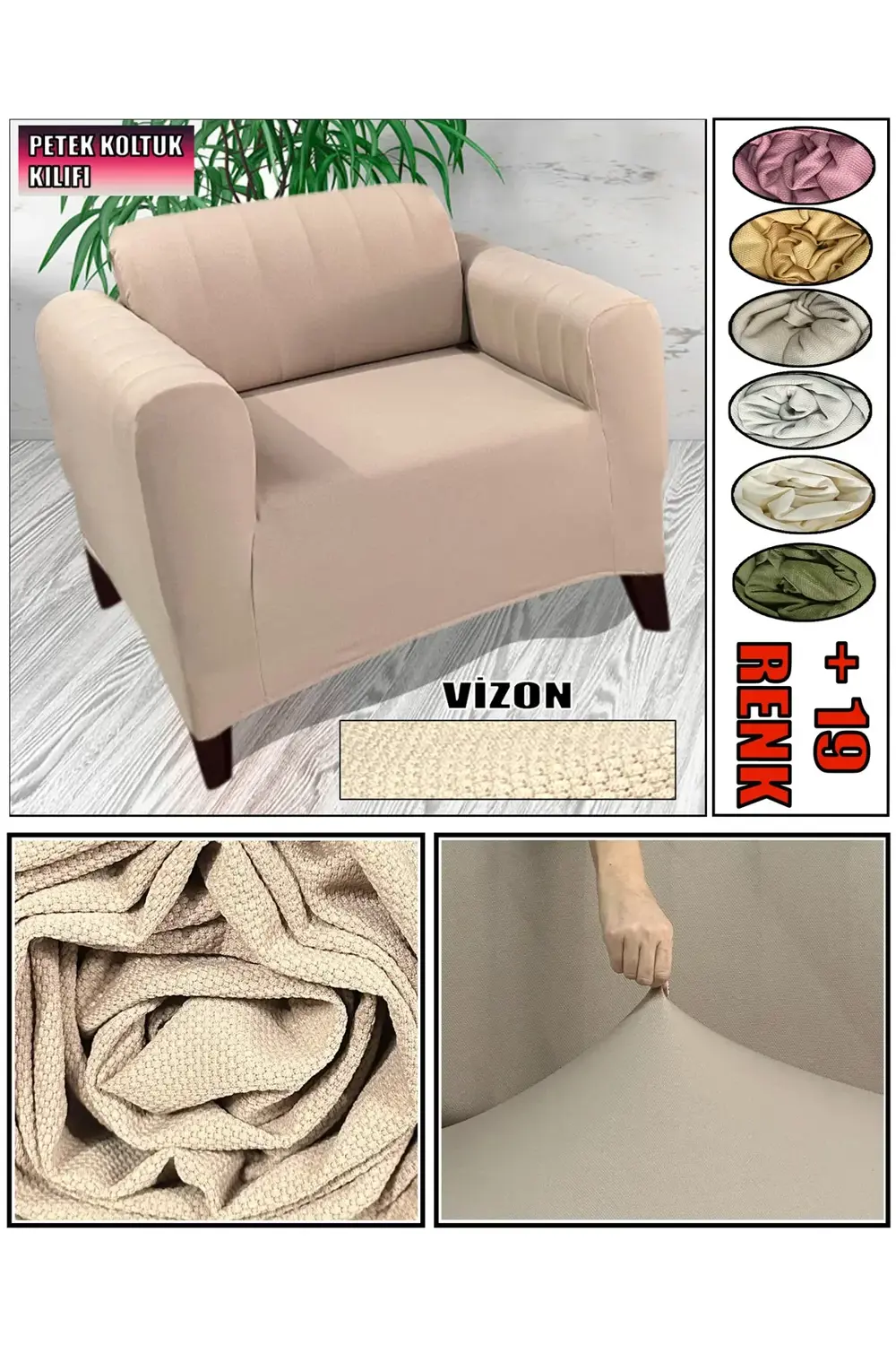YENİ MİKRO PETEK KUMAŞ TEKLİ KOLTUK & BERJER KOLTUK KILIFI ARKASI