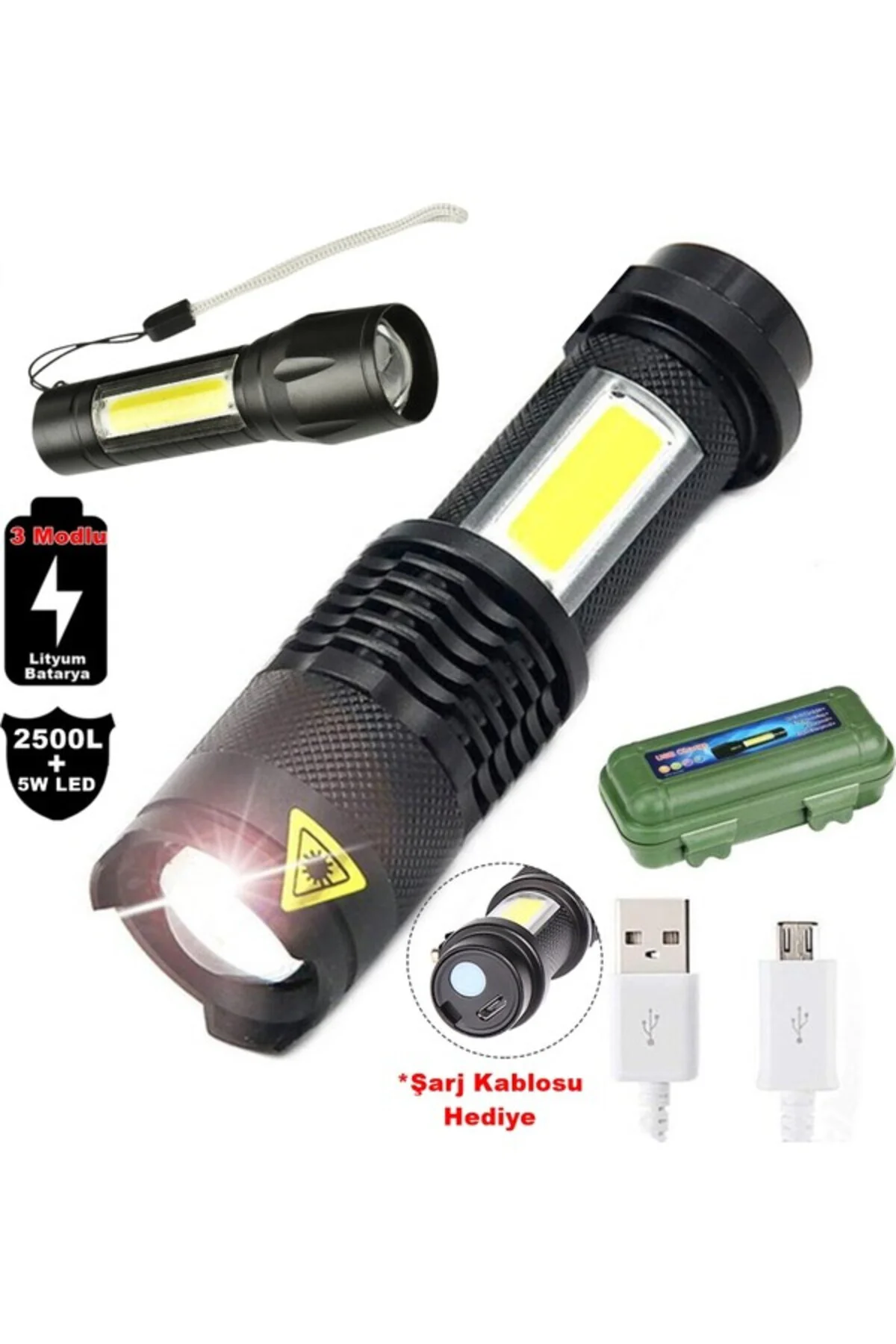 Yeni Model 2500 Lumens + 5W COB LED USB Lion Şarjlı Ultra Güçlü Q5 XPE Su Geçirmez Şarjlı El Feneri Yeni Model 2500 Lumens + 5W COB LED USB Lion Şarjlı Ultra Güçlü Q5 XPE Su Geçirmez Şarjlı El Feneri