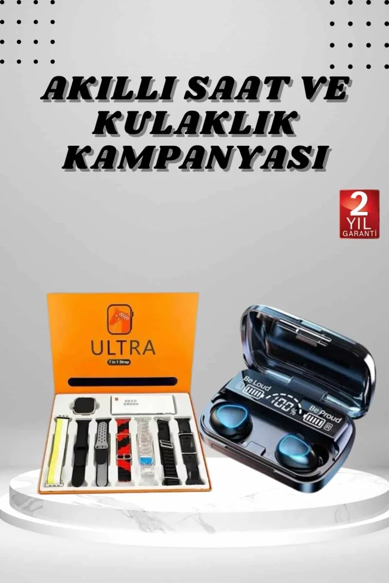 Yeni Model Akıllı Saat ve Kulaklık Kampanyası Nabızz Ölçer Bluetooth Bağlantılı Uzun Pil Ömrü - Lisinya
