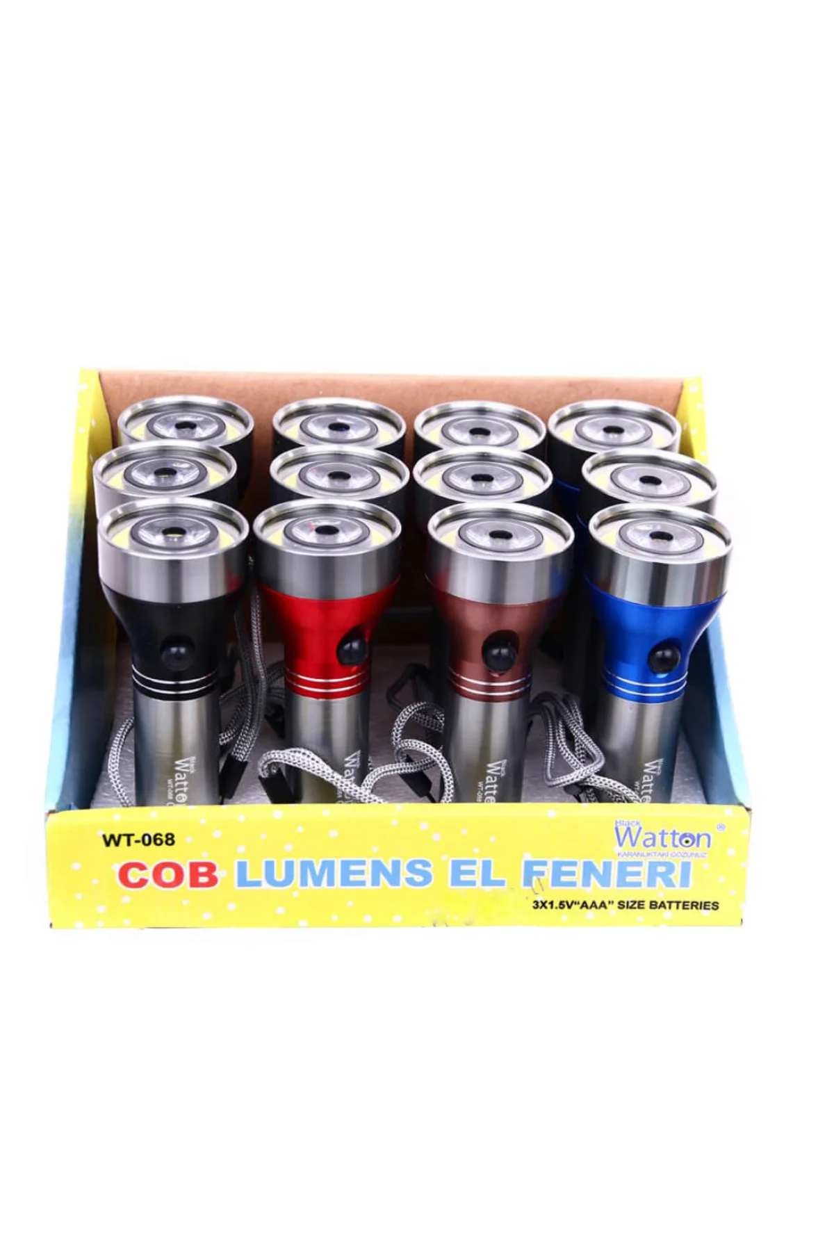 Yeni Model Ledli EL Feneri Watton Wt-068 Siyah