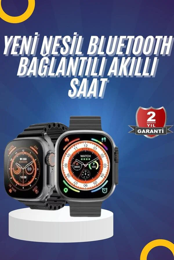 Yeni Model Ultra Smart Watch Gümüş Kasa 45mm Titreşimli Akıllı Saat - Modern Tasarım ve Uzun Ömürlü Batarya
