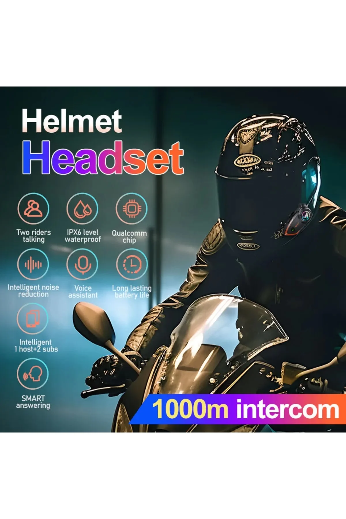 Yeni Model Y80-2x Motosiklet İntercom 2 Kişilik Bağlantı Rgb Işıklı Bluetooth Kulaklık Seti Fiyatı, Yorumları ve Özellikleri