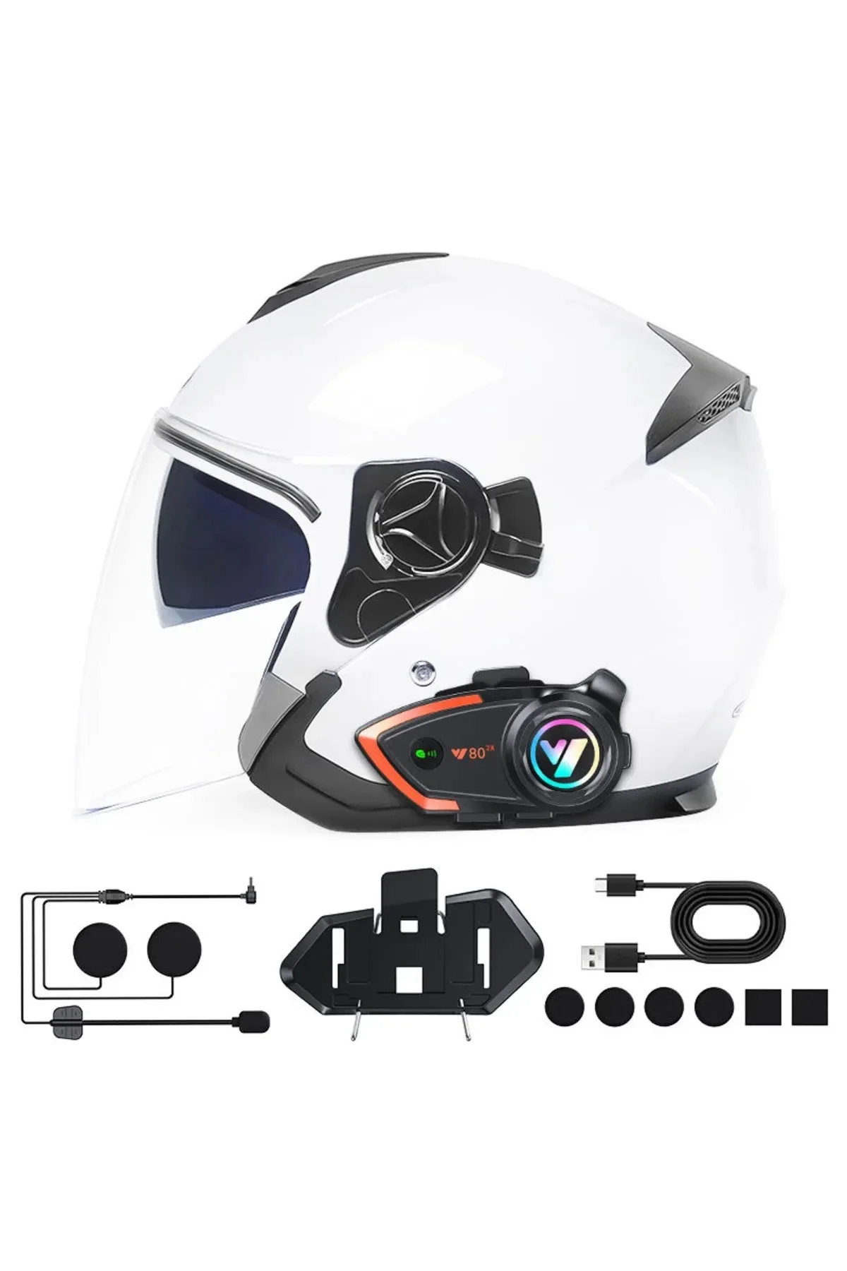 Yeni Model Y80-2x Motosiklet İntercom 2 Kişilik Bağlantı Rgb Işıklı Bluetooth Kulaklık Seti Fiyatı, Yorumları ve Özellikleri