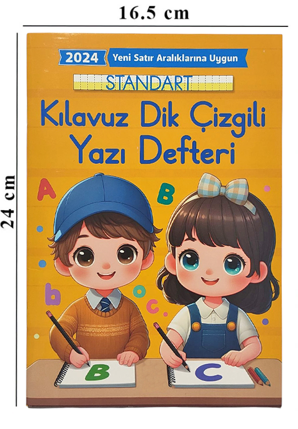 Yeni Müfradat Dik Kılavuz Çizgili Güzel Yazı Defteri Orta Boy 16.