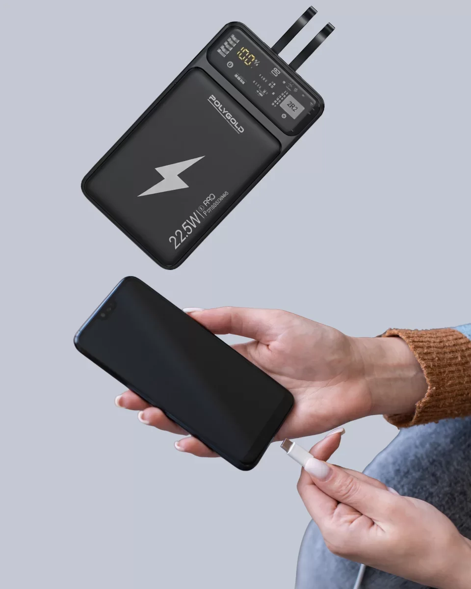 Yeni Nesil 10000 mAh Powerbank - 22.5W Hızlı Şarj ve Dahili Kablo