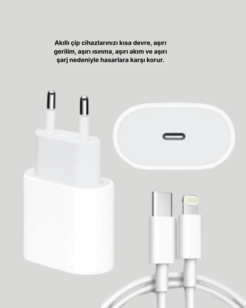 Yeni Nesil 20W USB-C Hızlı Şarj Cihazı - iOS Tam Uyumlu ve Güvenli