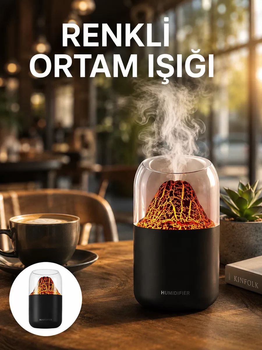 Yeni Nesil 280ml Aromaterapi Difüzörü - Sessiz Sis ve 7 Renkli Işık