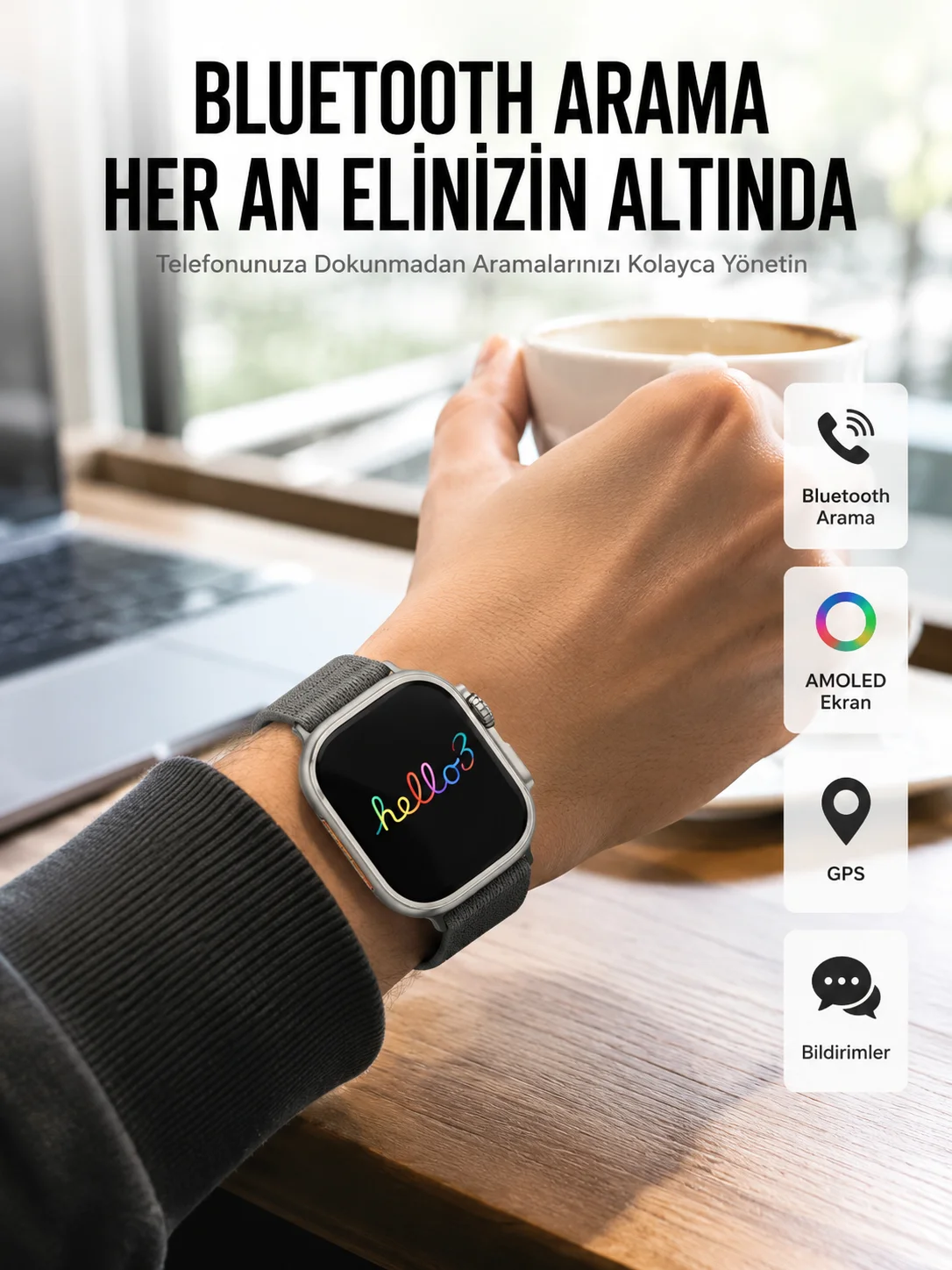 Yeni Nesil 3 Kordonlu Kol Saati 49 MM Amoled Ekran Akıllı Saat Fiyatı, Yorumları ve Özellikleri
