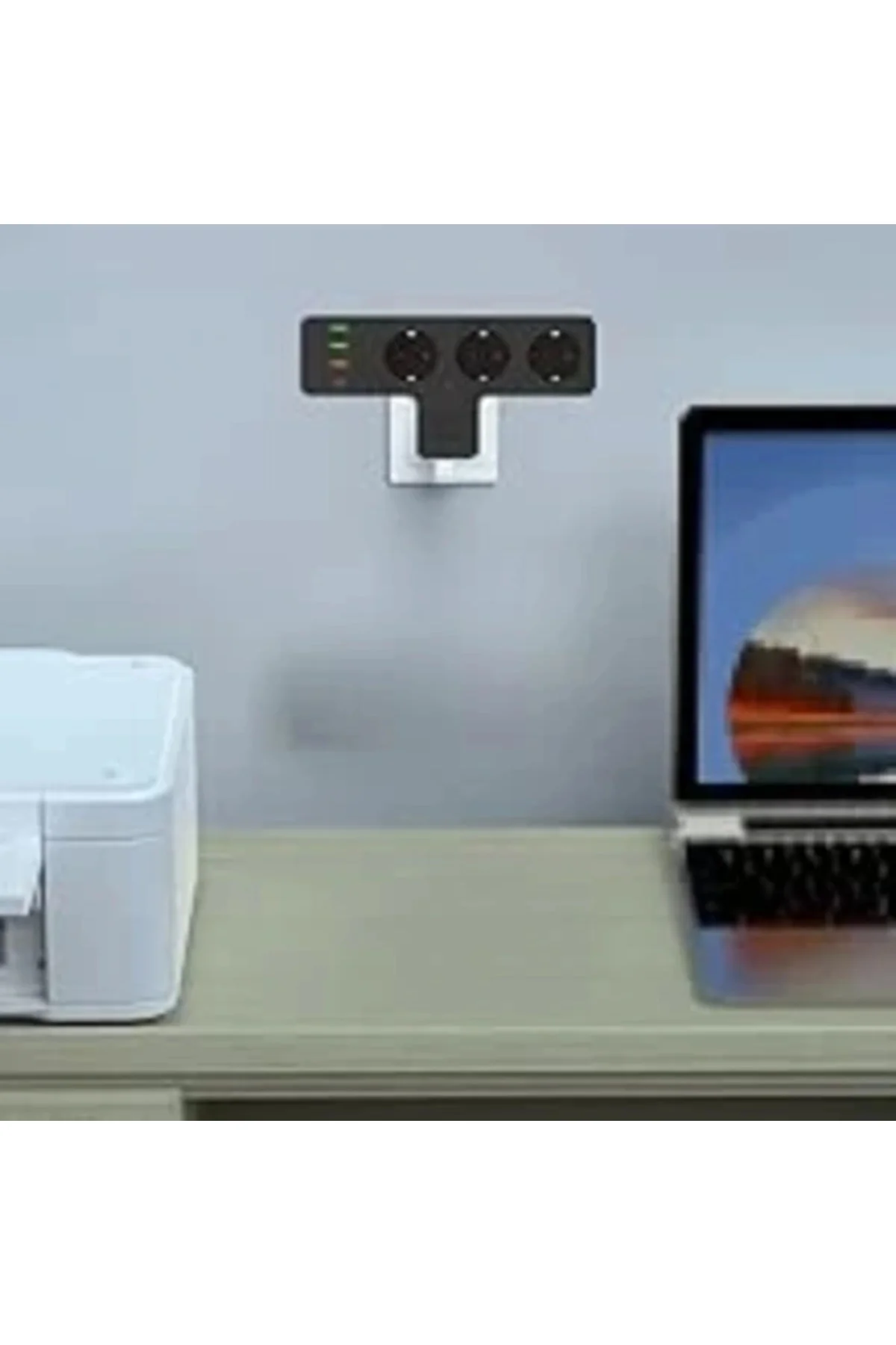 Yeni Nesil 3'Lü Duvar Priz Termal Akım Korumalı Priz 3 X Usb, 1 X Type C 20W Pd Giriş Ofis Ev