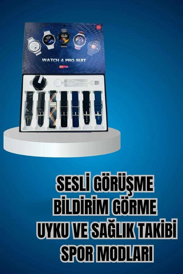 Yeni Nesil 7 Kordonlu Akıllı Saat ve Kablosuz Bluetooth Kulaklık Seti (ANC Özellikli)