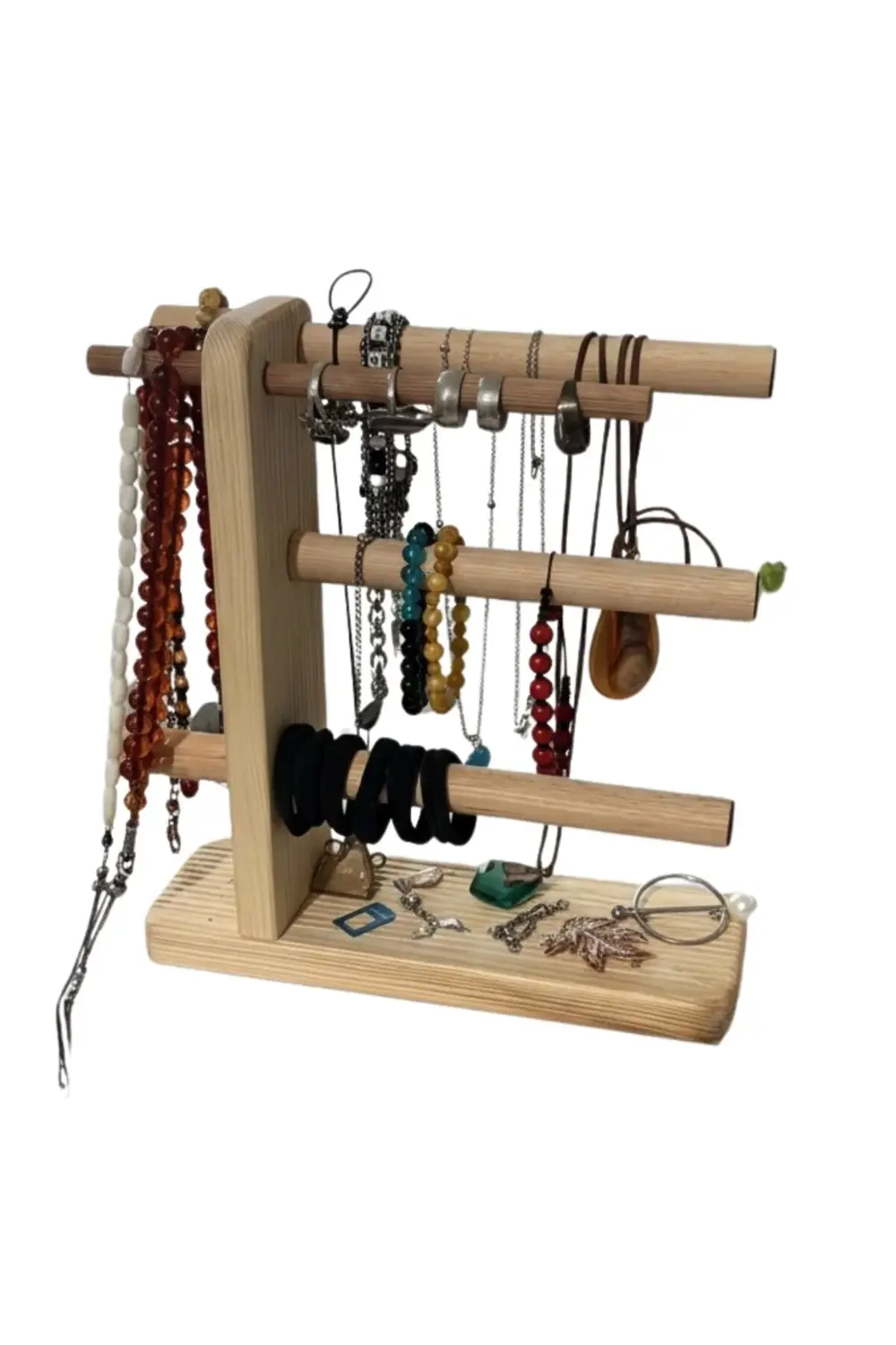 Yeni Nesil Ahşap Takı Düzenleyici, Modern 4 Kollu Takı Organizeri Yeni Nesil Ahşap Takı Düzenleyici, Modern 4 Kollu Takı Organizeri