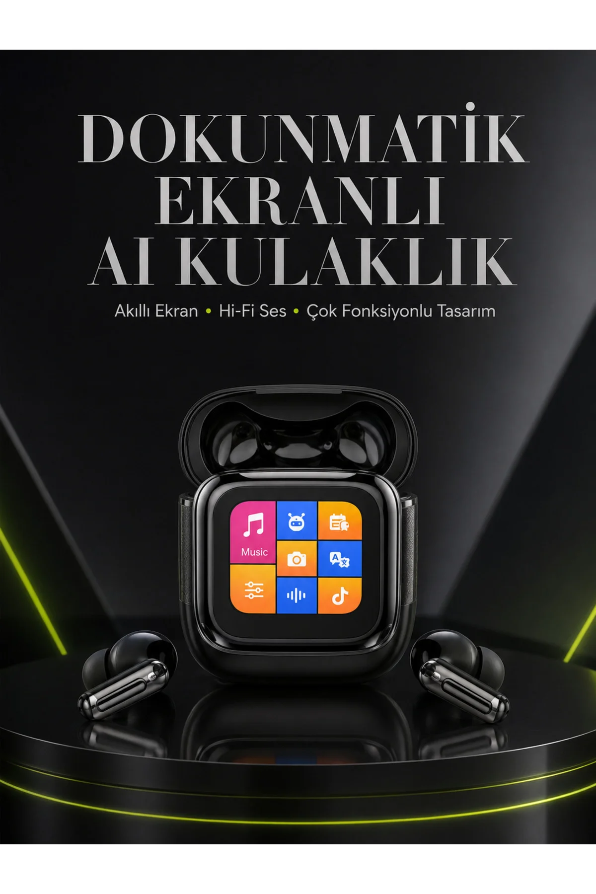 Yeni Nesil AI Bluetooth Kulaklık Akıllı Dokunmatik Ekranlı