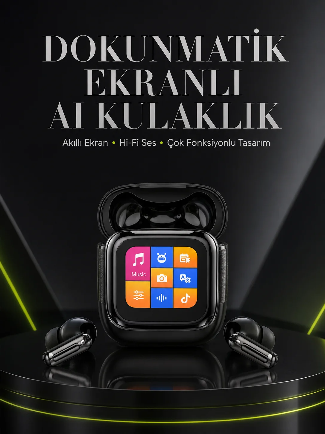 Yeni Nesil AI Bluetooth Kulaklık Akıllı Dokunmatik Ekranlı