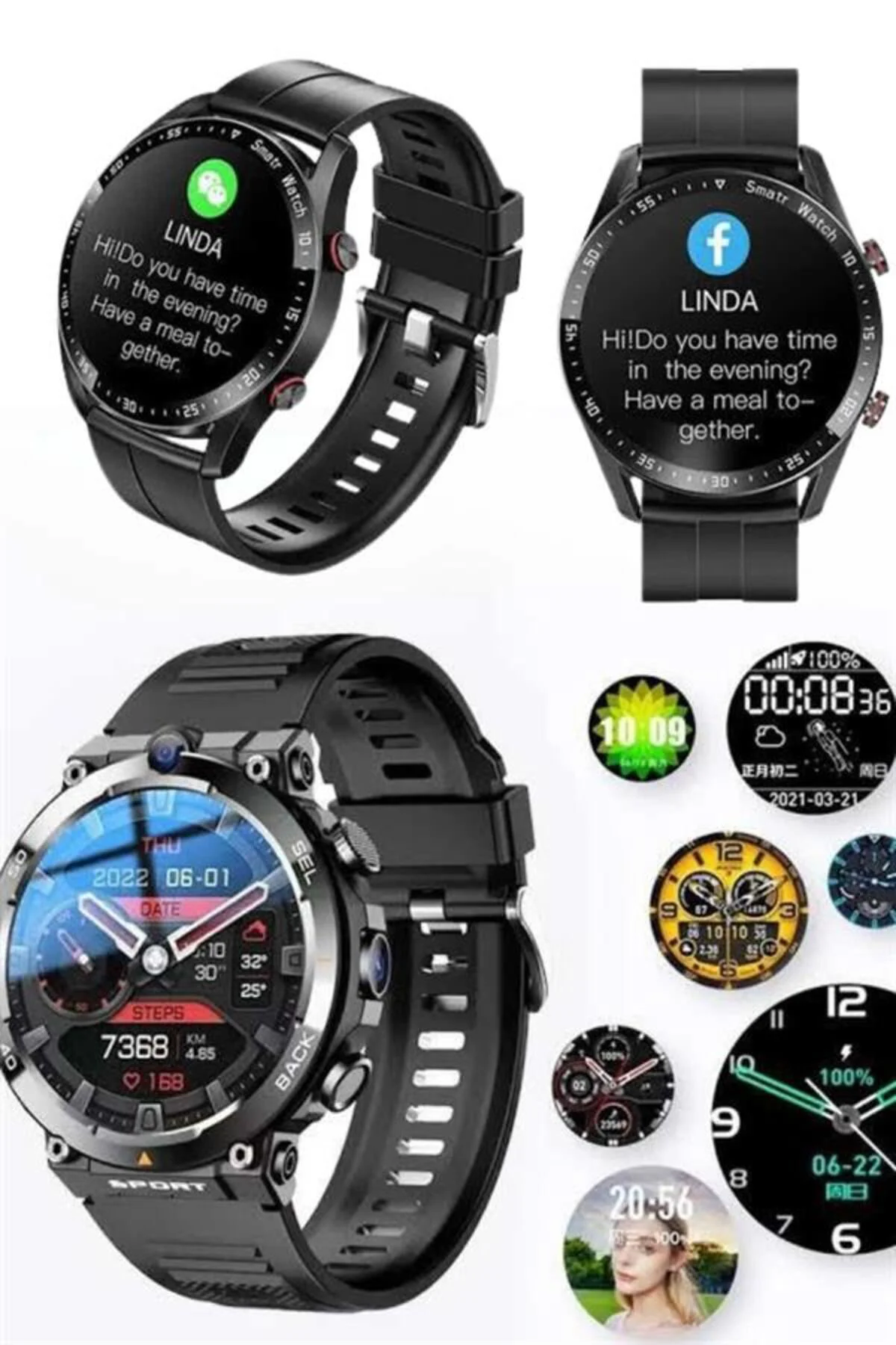 Yeni Nesil Akıllı Saat Arama Cevaplayan Uzun Pil Ömrü Müzik Dinle