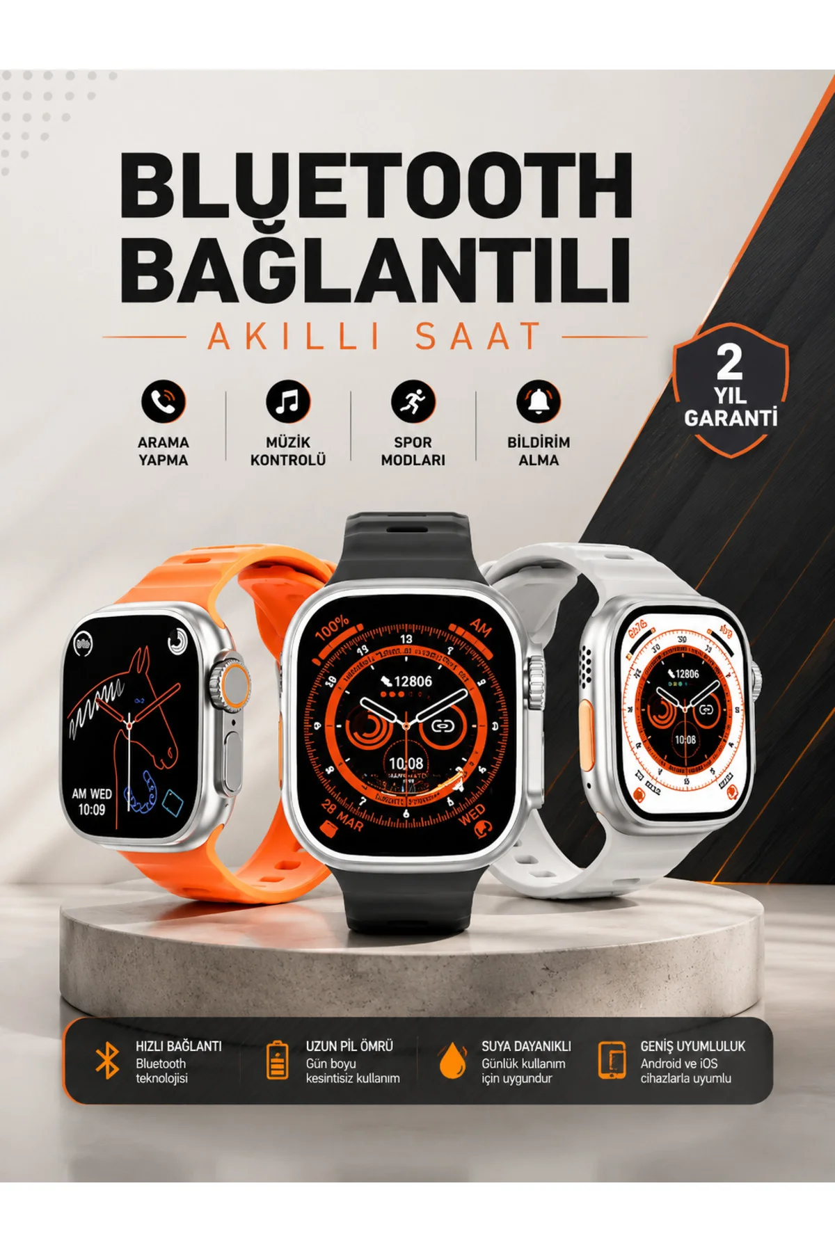 Yeni Nesil Akıllı Saat Adımsayar, GPS, Nabız Ölçer, Uyku ve Sağlık Takibi