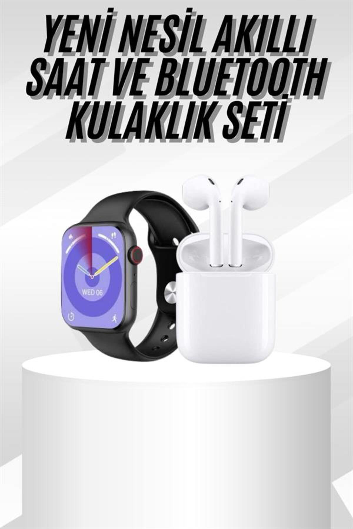 Yeni Nesil Akıllı Saat Ve Kulaklık Seti Gümüş Kasa Zarif Tasarım