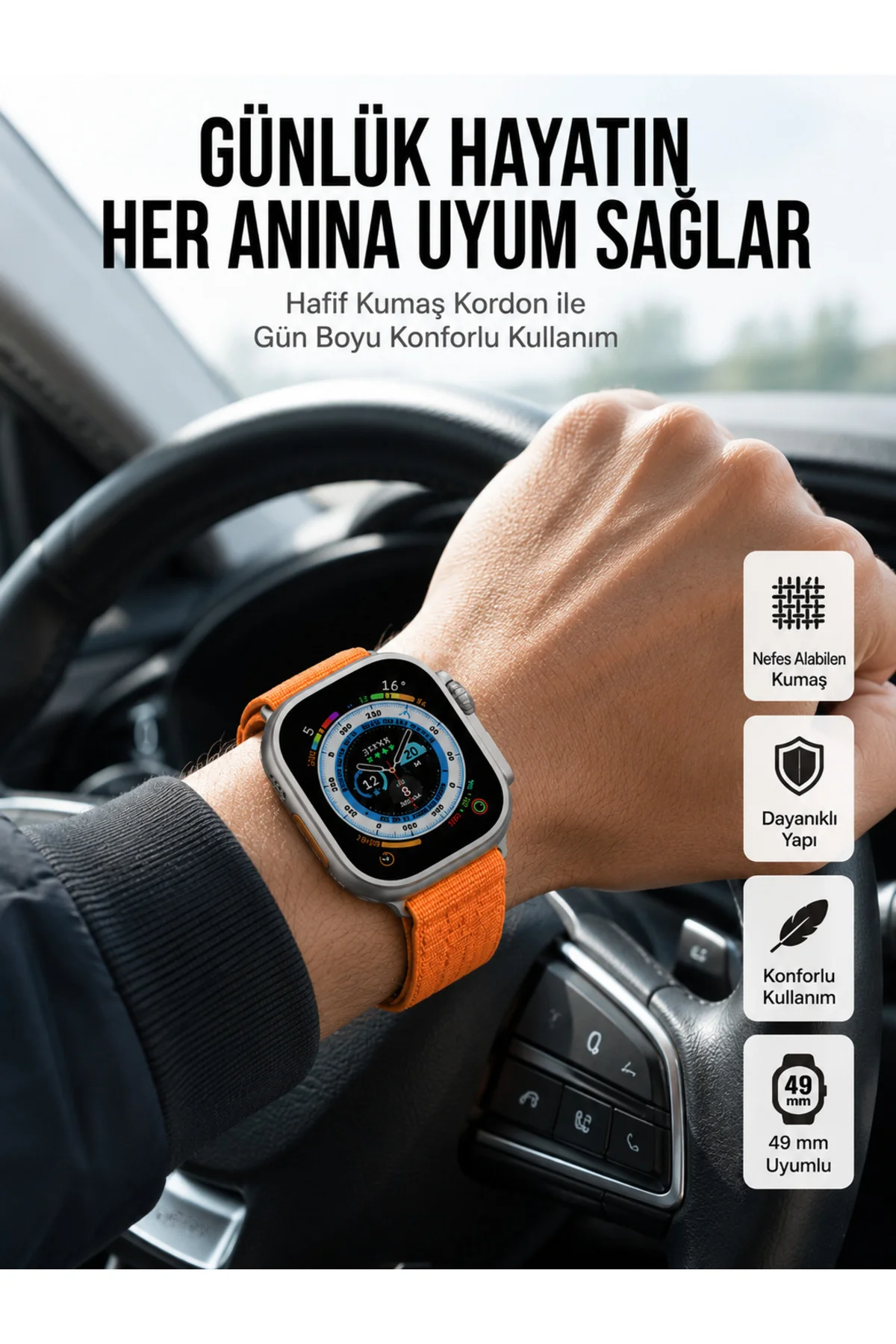 Yeni Nesil Akıllı Saat Çok Yönlü Titreşimli 49 MM Android ve İOS Uyumlu Yeni Nesil Akıllı Saat Çok Yönlü Titreşimli 49 MM Android ve İOS Uyumlu