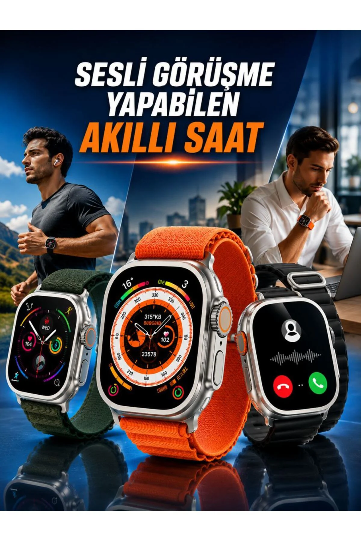 Yeni Nesil Akıllı Saat Nabız Ölçer Sağlık Ölçer ve Kalori Ölçer Uyku Takibi NFC Özelliği
