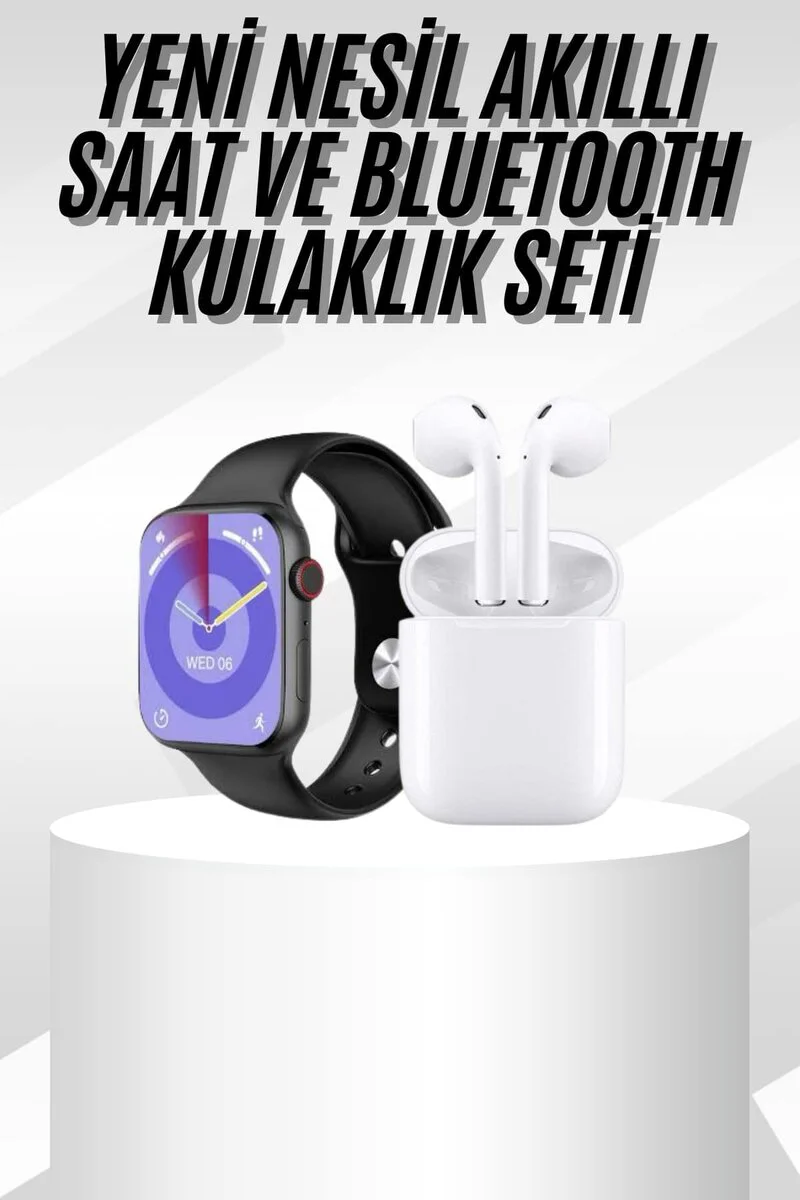 Yeni Nesil Akıllı Saat Ve Kulaklık Seti Gümüş Kasa Zarif Tasarım Çok Fonksiyonlu Fiyatı, Yorumları ve Özellikleri