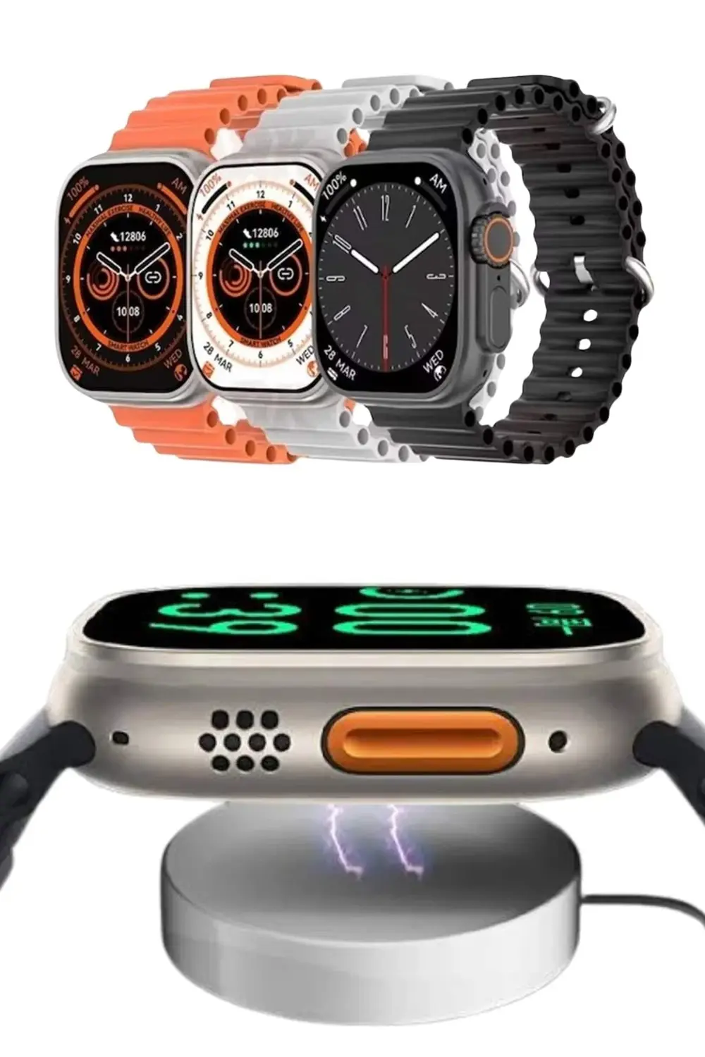 Yeni Nesil Akıllı Saat Uyku ve Sağlık Takibi Titeşimli Sesli Aram