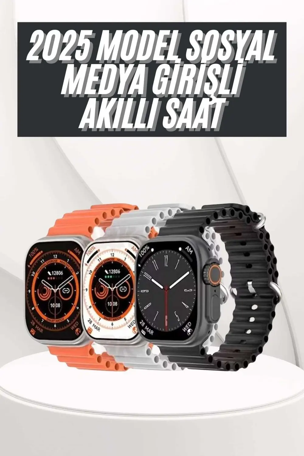 Yeni Nesil Akıllı Saat Uyku ve Sağlık Takibi Titeşimli Sesli Aram