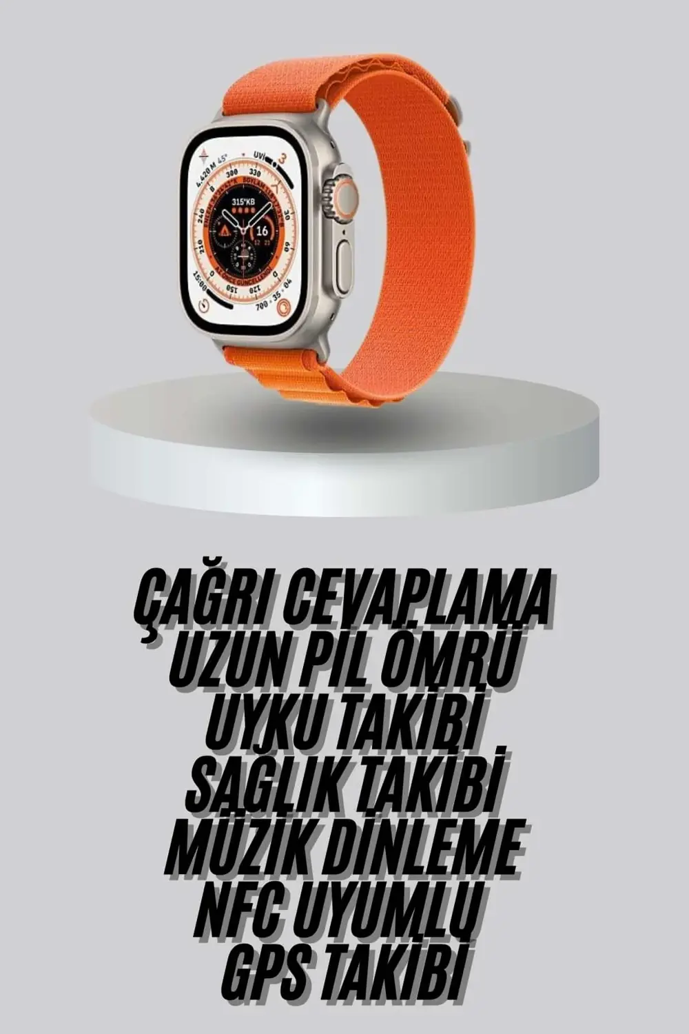 Yeni Nesil Akıllı Saat Uyku ve Sağlık Takibi Titeşimli Sesli Aram