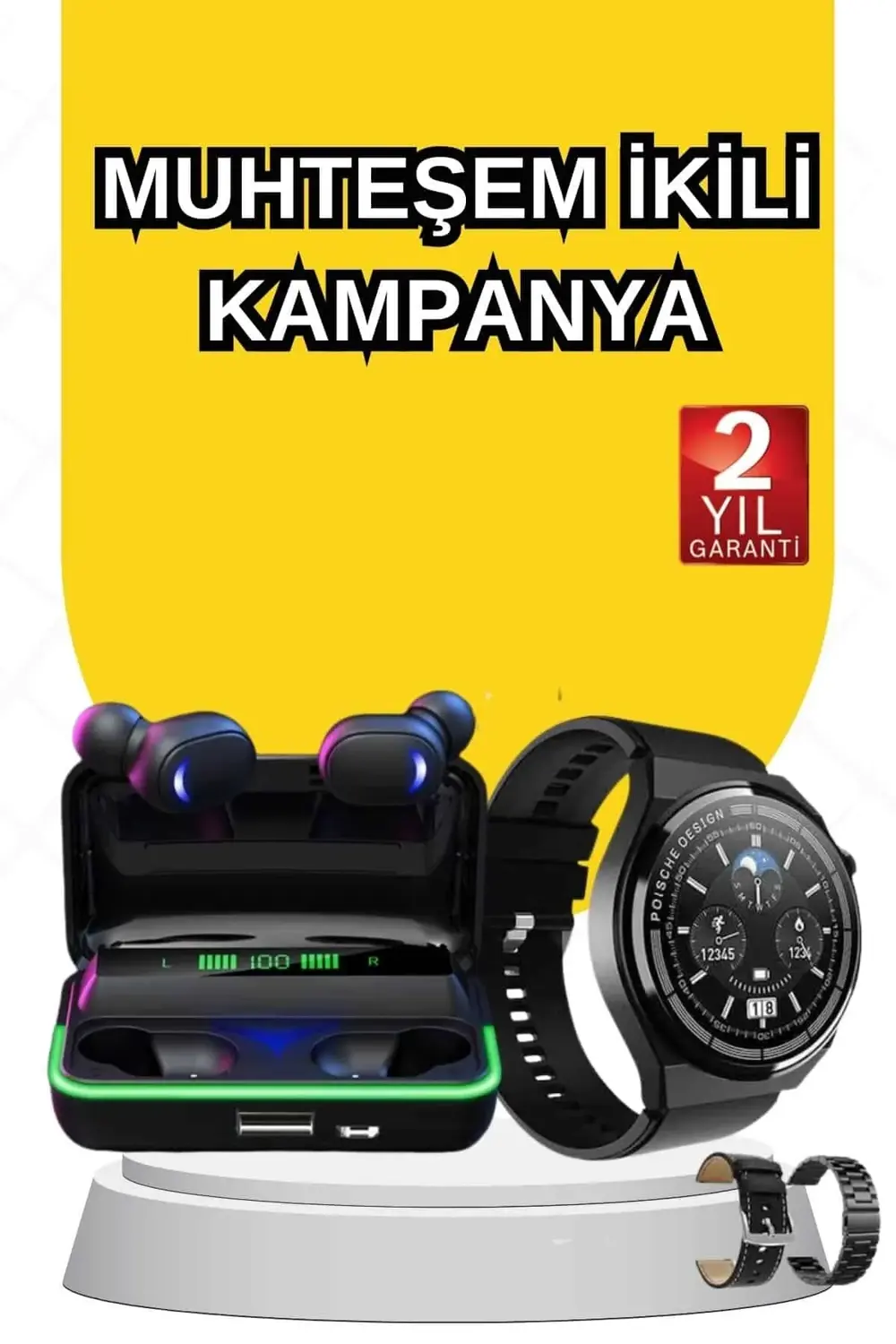 Yeni Nesil Akıllı Saat Ve Bluetooth Kulaklık Titreşim Bildirimler