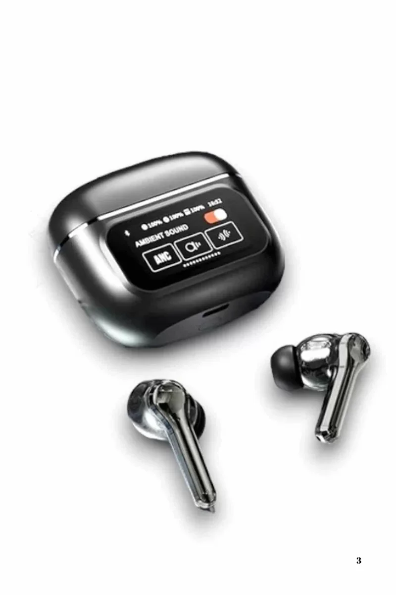 Yeni Nesil ANC Özellikli Çağrı Cevaplayan Dokunmatik Ekranlı Bluetooth Kulaklık Siyah Yeni Nesil