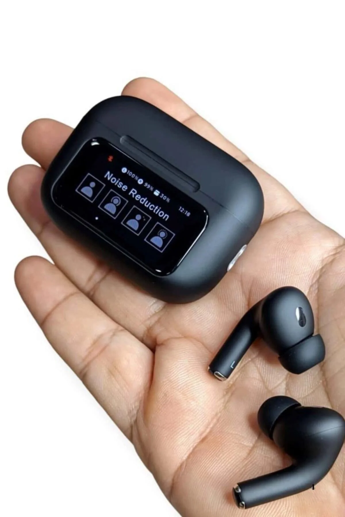 Yeni Nesil Anc Özellikli Çağrı Cevaplayan Dokunmatik Ekranlı Bluetooth Kulaklık Siyah