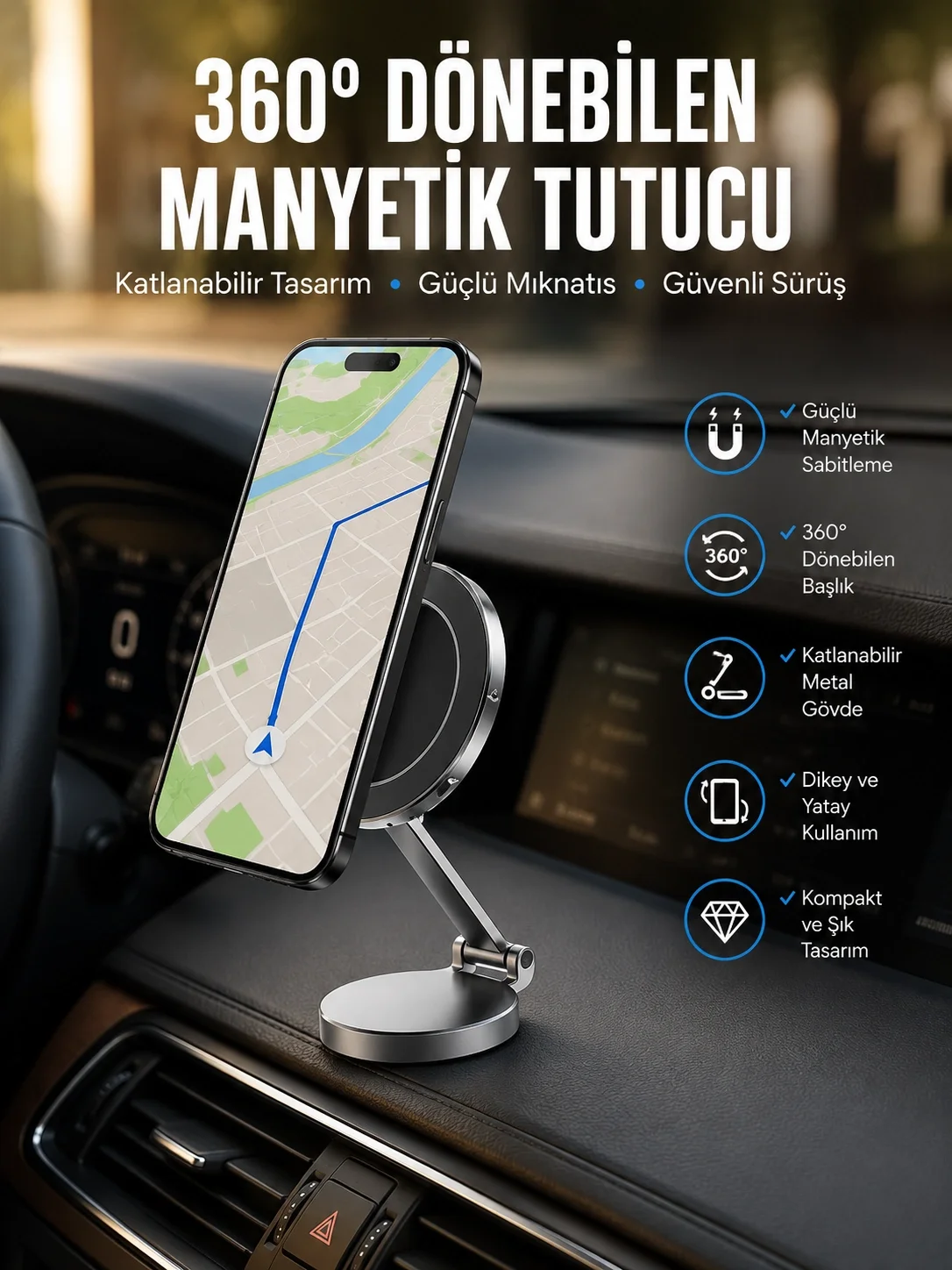 Yeni Nesil Araç İçi Mıknatıslı Telefon Tutacağı Tüm Telefonlara Uyumlu Fiyatı, Yorumları ve Özellikleri