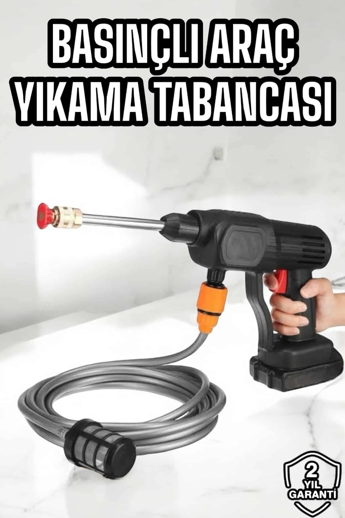 Yeni Nesil Araç Yıkama Şarjlı Tabancası Basınçlı Su Hazneli - ayr