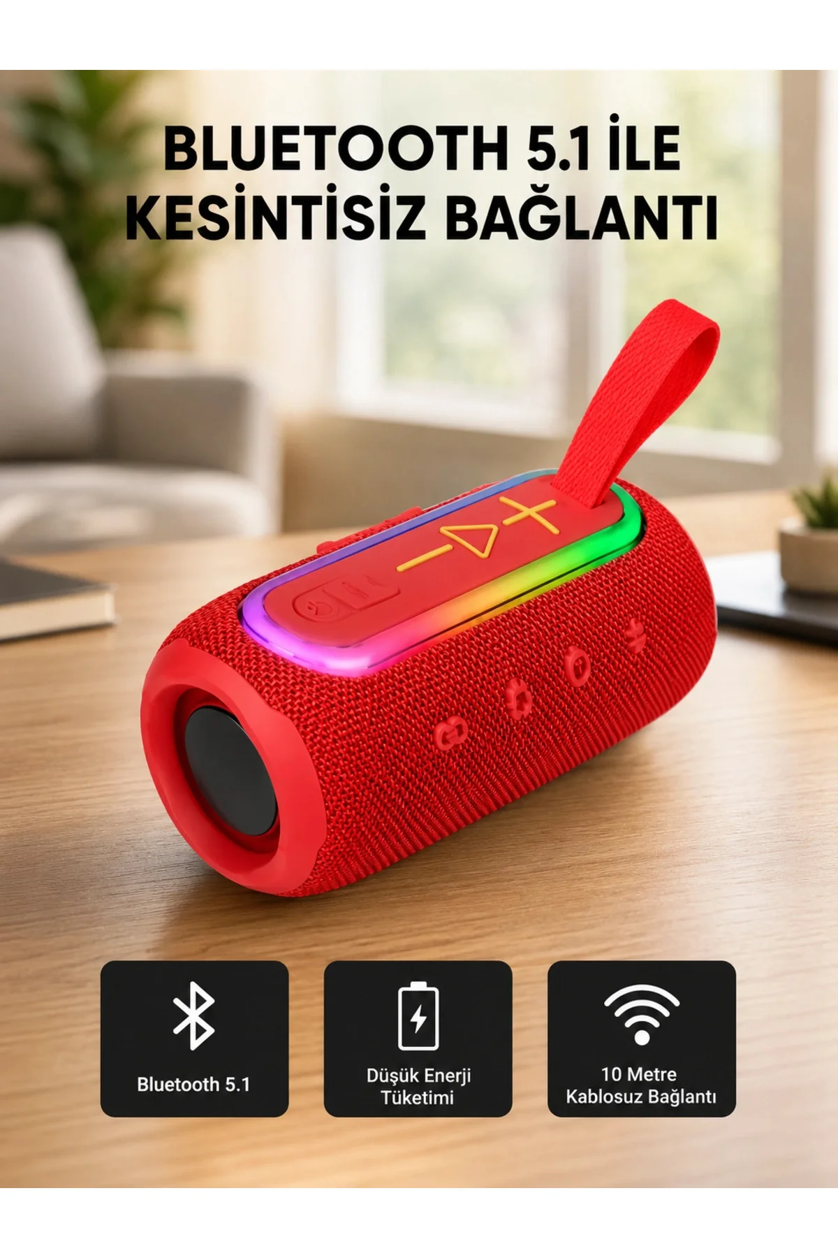 Yeni Nesil Bluetooth 5.1 Hoparlör – Güçlü Ses, Hızlı Bağlantı, Uzun Pil Ömrü Yeni Nesil Bluetooth 5.1 Hoparlör – Güçlü Ses, Hızlı Bağlantı, Uzun Pil Ömrü