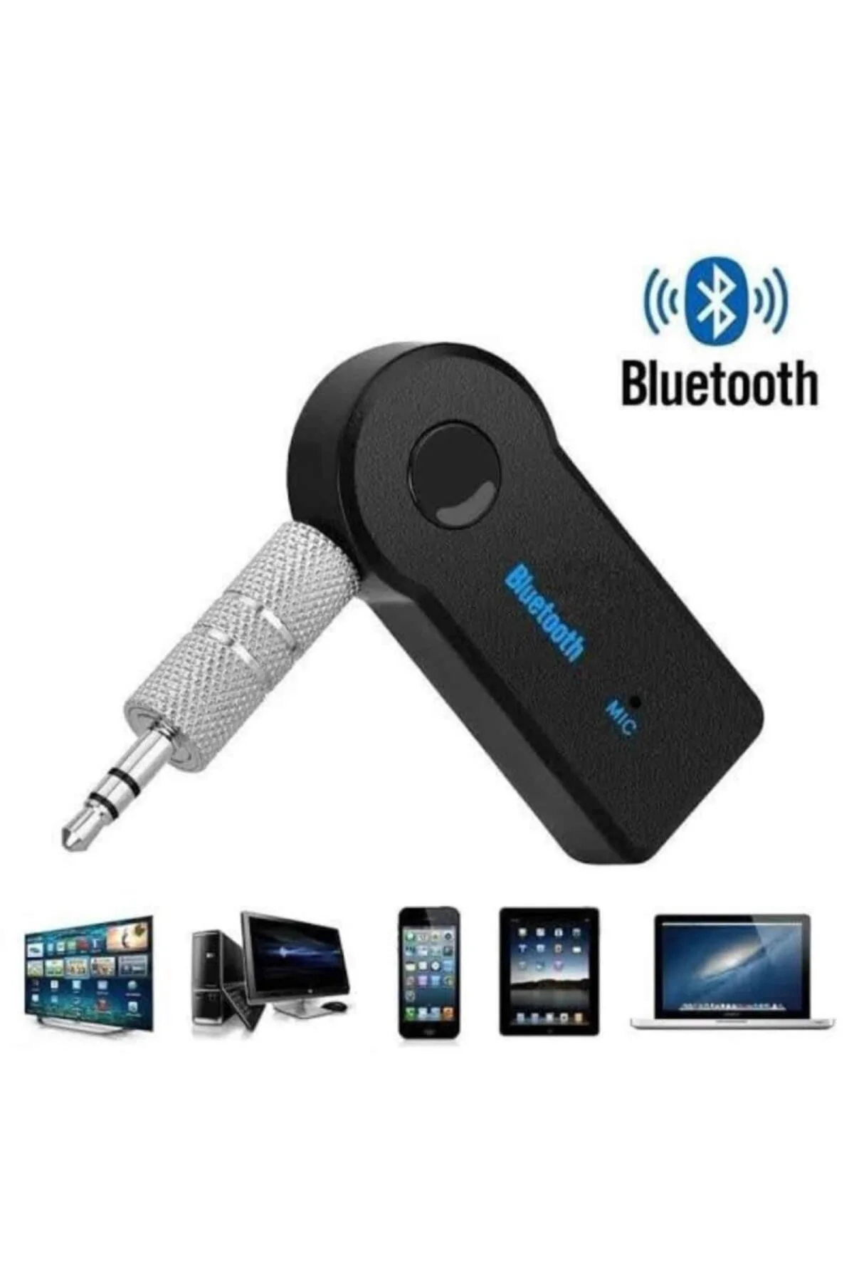 Yeni Nesil Bluetooth Aux Araç Kiti Siyah Tv Tablet Telefon Araç Araba