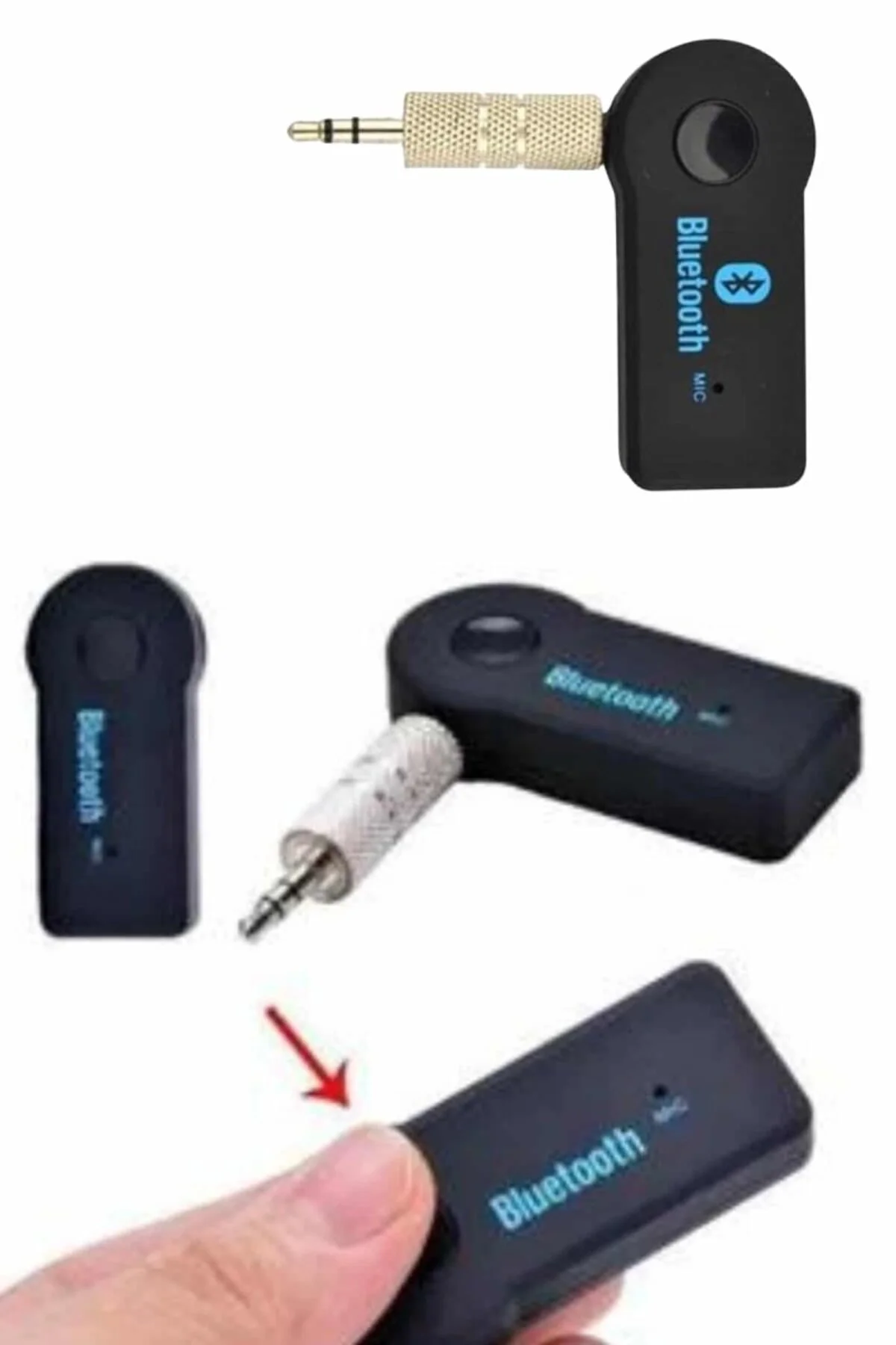 Yeni Nesil Bluetooth Aux Araç Kiti Siyah Tv Tablet Telefon Araç Araba