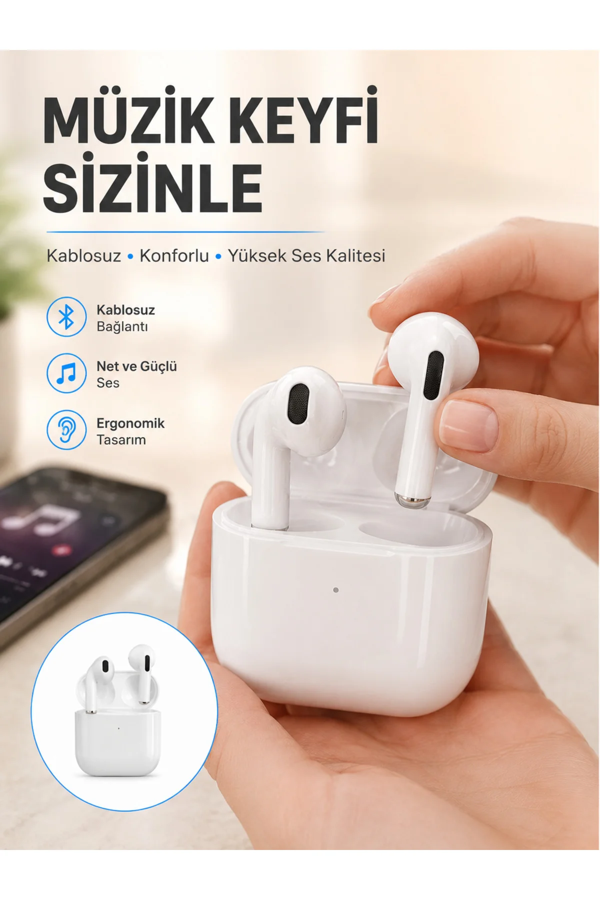 Yeni Nesil Bluetooth Kulaklık Beyaz Çağrı Cevaplayabilen Kablosuz Yeni Nesil Yeni Nesil Bluetooth Kulaklık Beyaz Çağrı Cevaplayabilen Kablosuz Yeni Nesil
