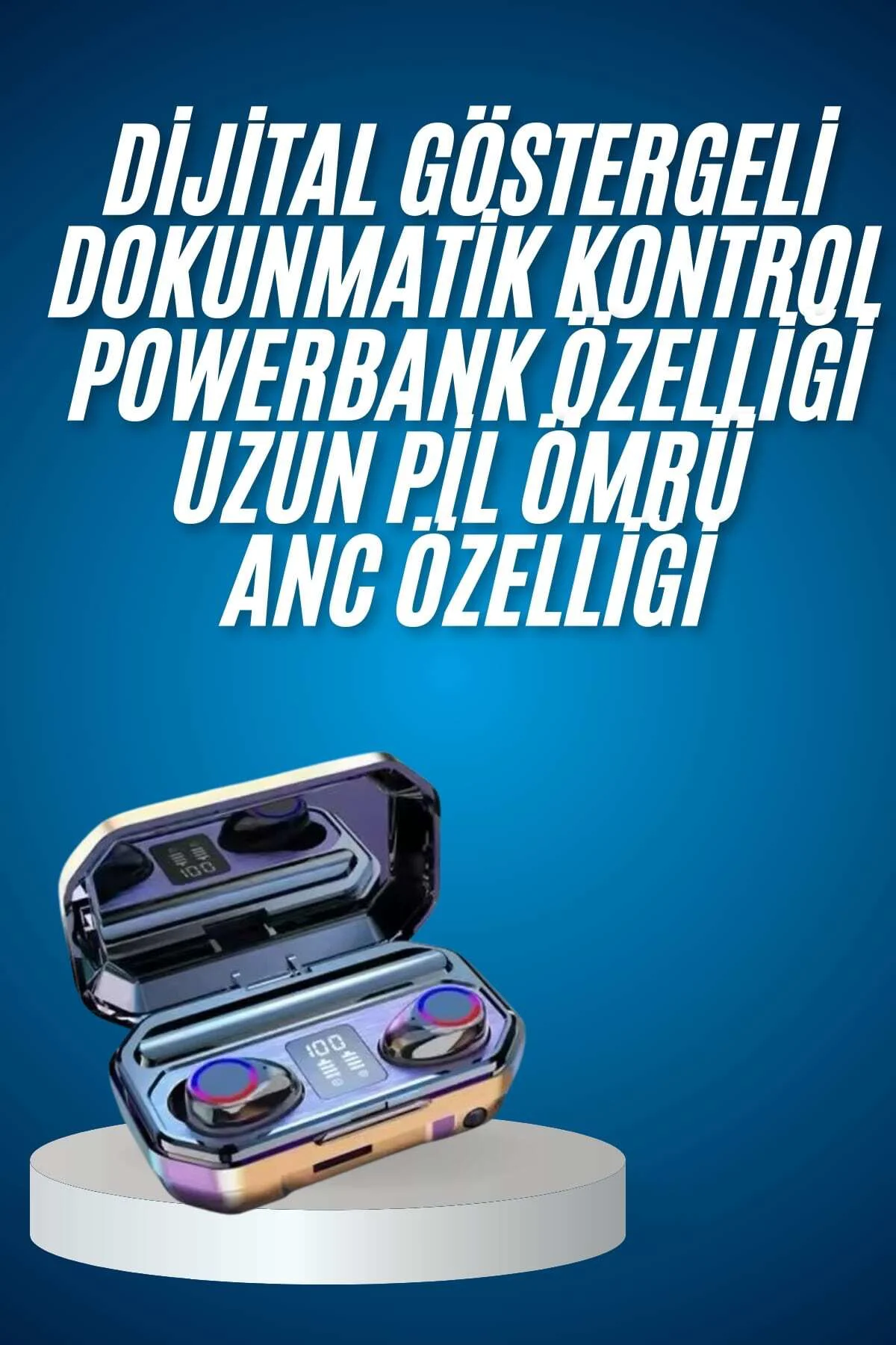 Yeni Nesil Bluetooth Kulaklık Uzun Pil Ömrü El Fenerli Dijital Şa