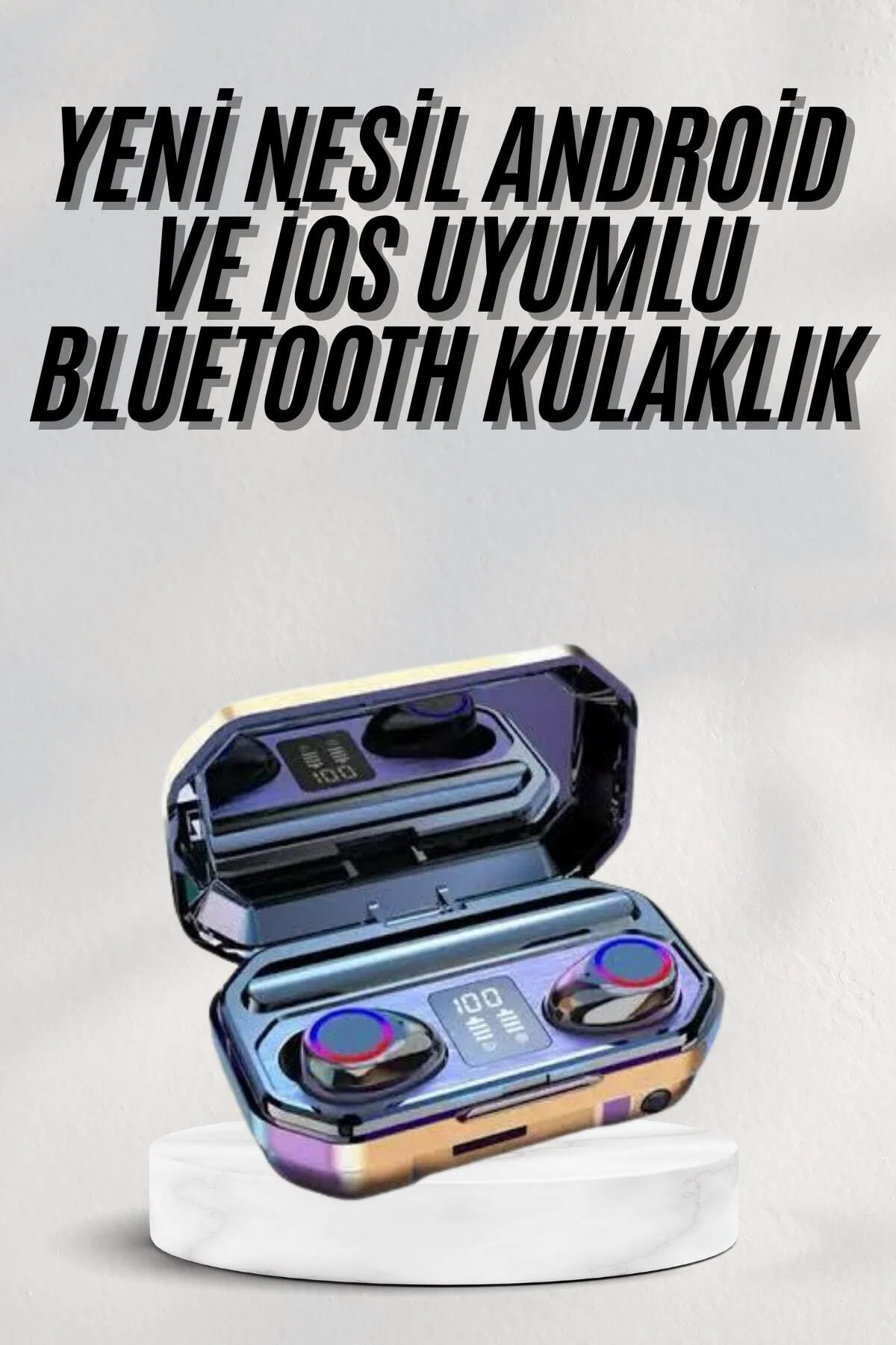 Yeni Nesil Bluetooth Kulaklık Uzun Pil Ömrü El Fenerli Dijital Şa