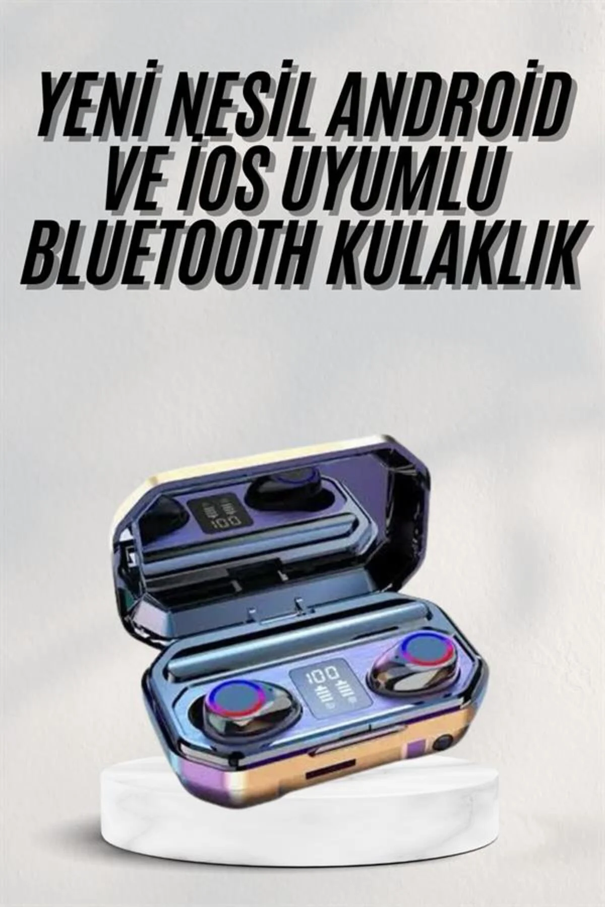 Yeni Nesil Bluetooth Kulaklık Uzun Pil Ömrü El Fenerli Dijital Şa