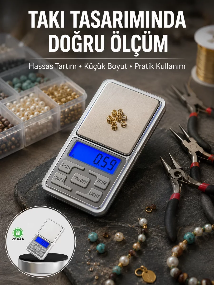 Yeni Nesil Dijital Hassas Tartı Terazisi - Mavi Işıklı LCD Ekran ve 300g Kapasite