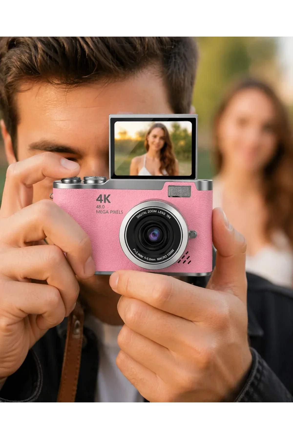Yeni Nesil Dijital Kamera 48 MP Selfie Vlog Kamera Flip Screen Zoomlu