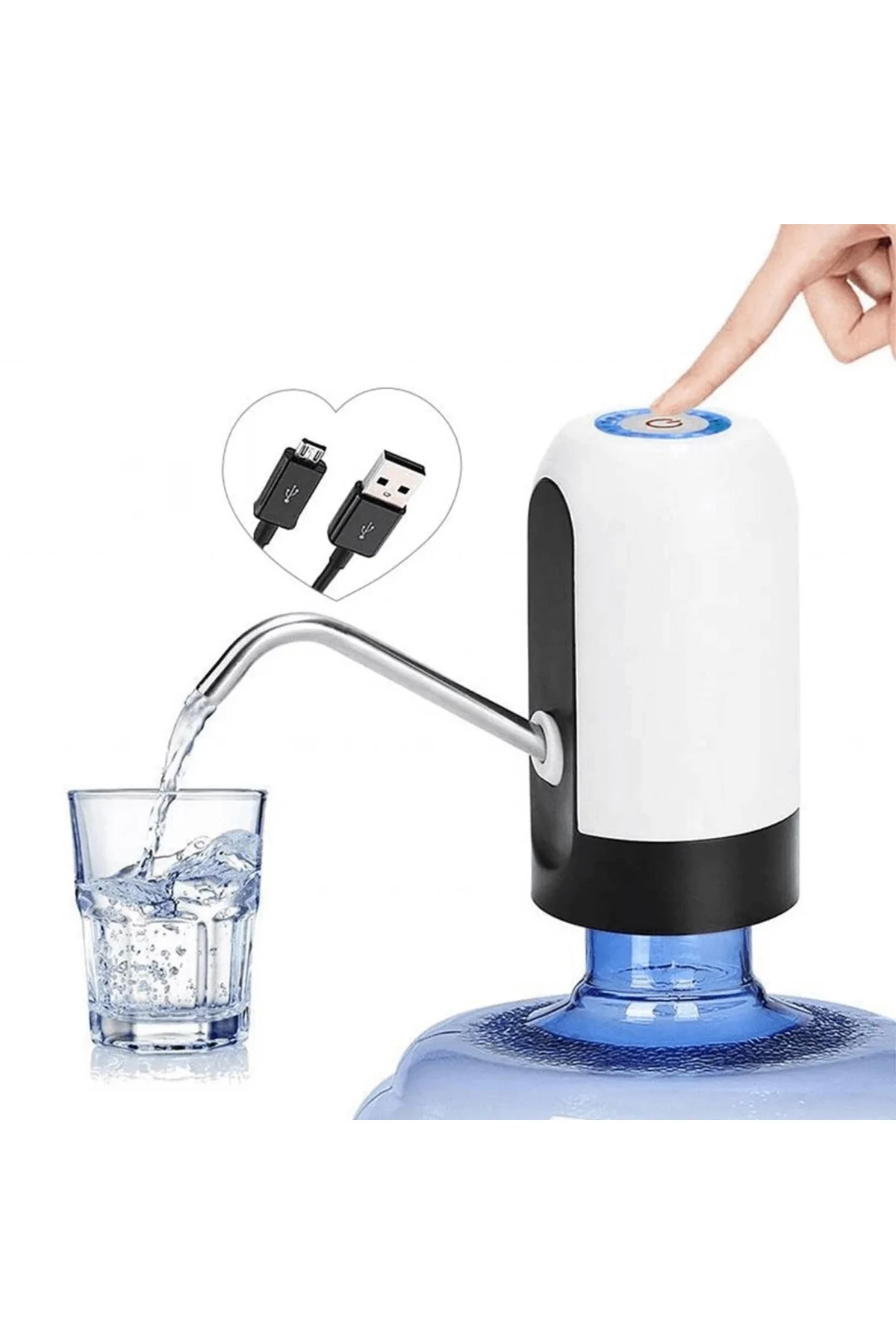 Yeni Nesil Dokunmatik Damacana Su Pompası Şarjlı 1200 Mah ( Lisin