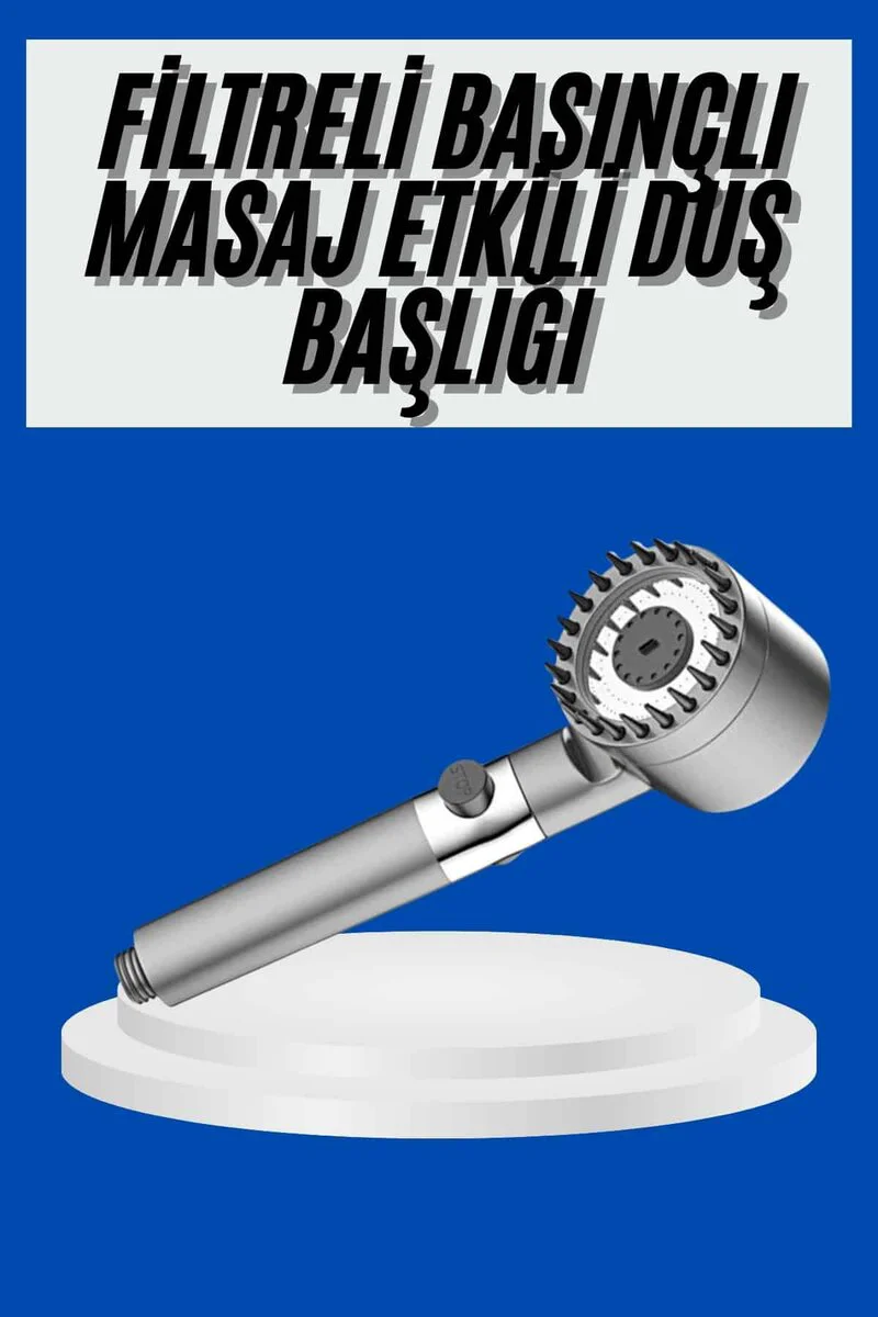 Yeni Nesil Duş Başlığı - Paslanmaz Çelik Masaj Etkili, Su Basınçlı, Ergonomik Tasarım