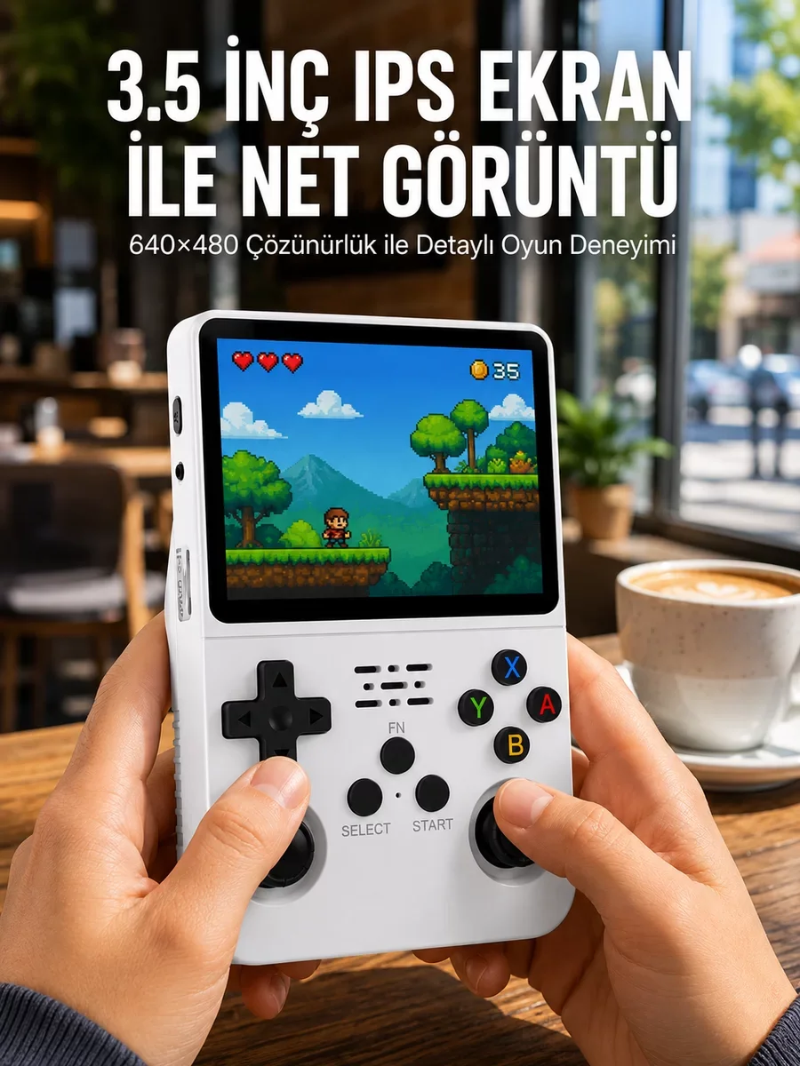 Yeni Nesil El Tipi Oyun Konsolu - 3.5 İnç HD Ekranlı Retro Oyun Makinesi