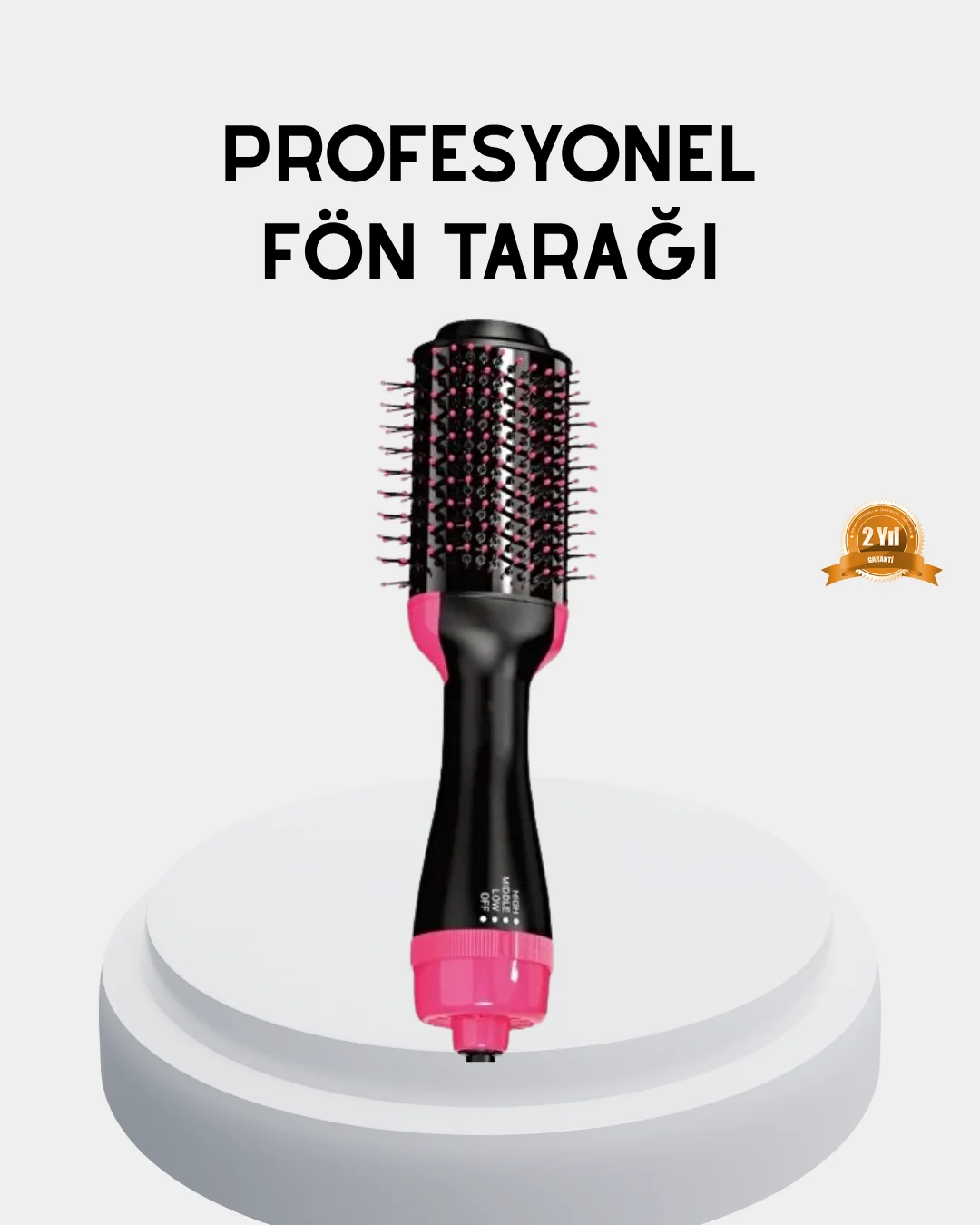 Yeni Nesil Fön Tarağı – 220°C Isı, Negatif İyon, 360° Dönebilen K