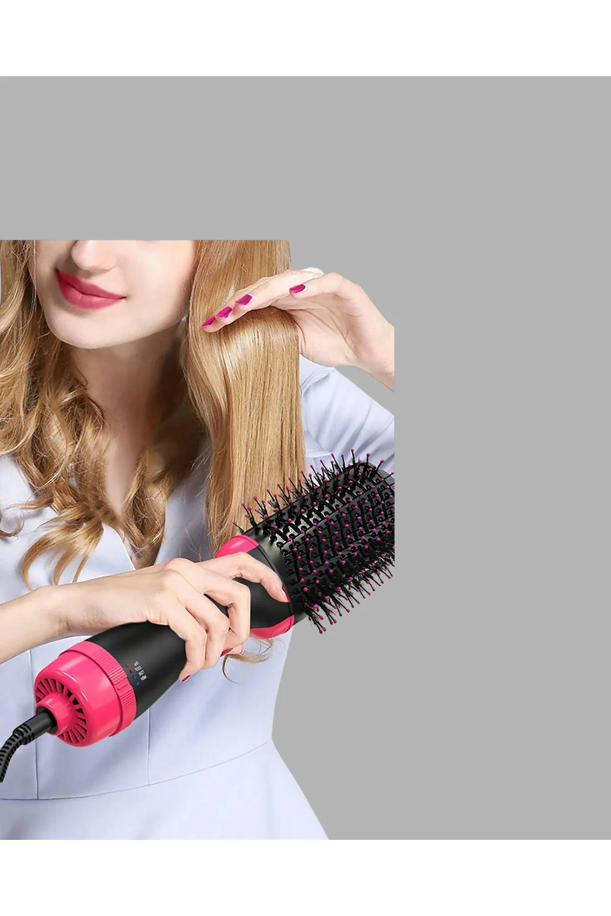 Yeni Nesil Fön Tarağı – 220°C Isı, Negatif İyon, 360° Dönebilen K