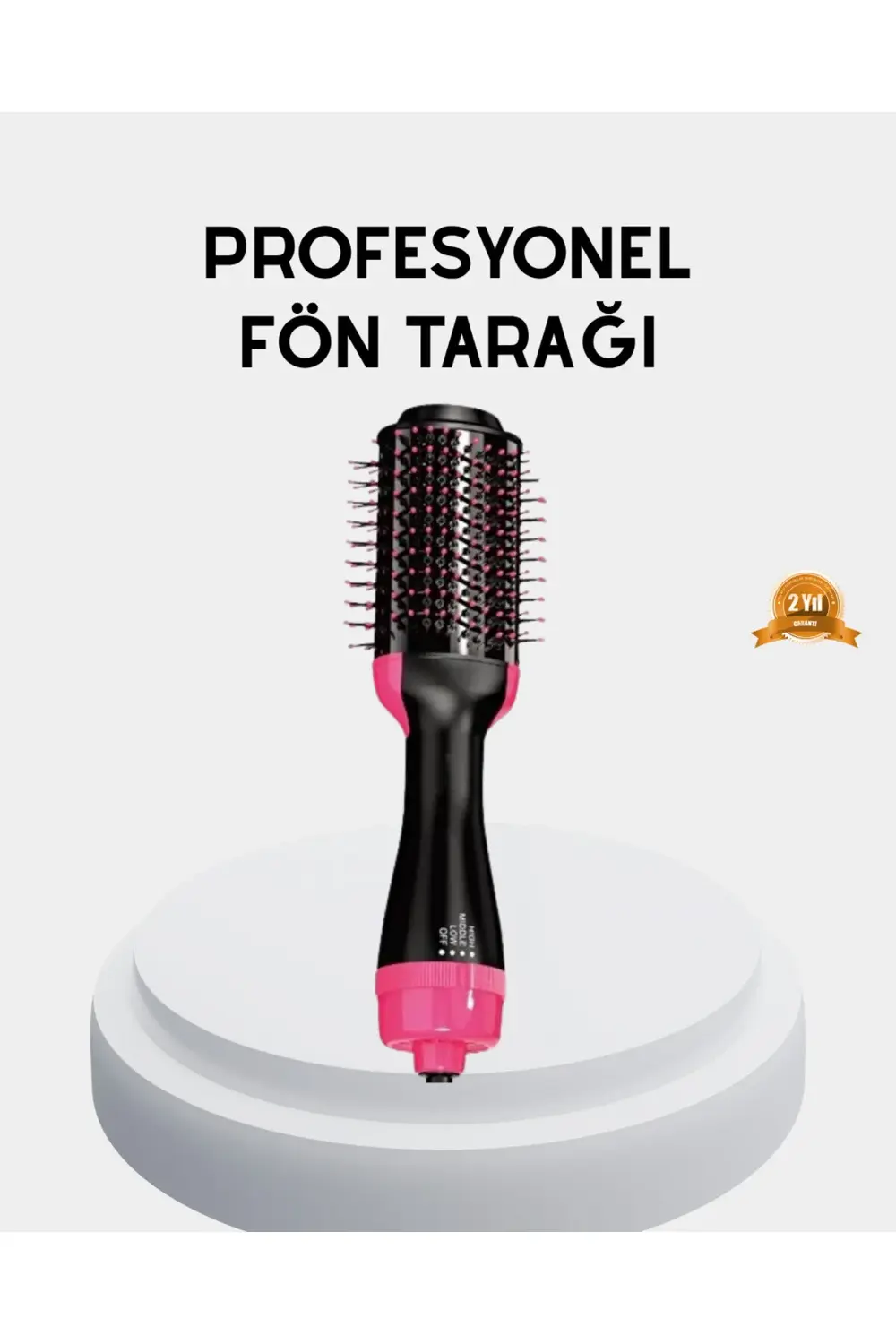 Yeni Nesil Fön Tarağı – 220°C Isı, Negatif İyon, 360° Dönebilen K