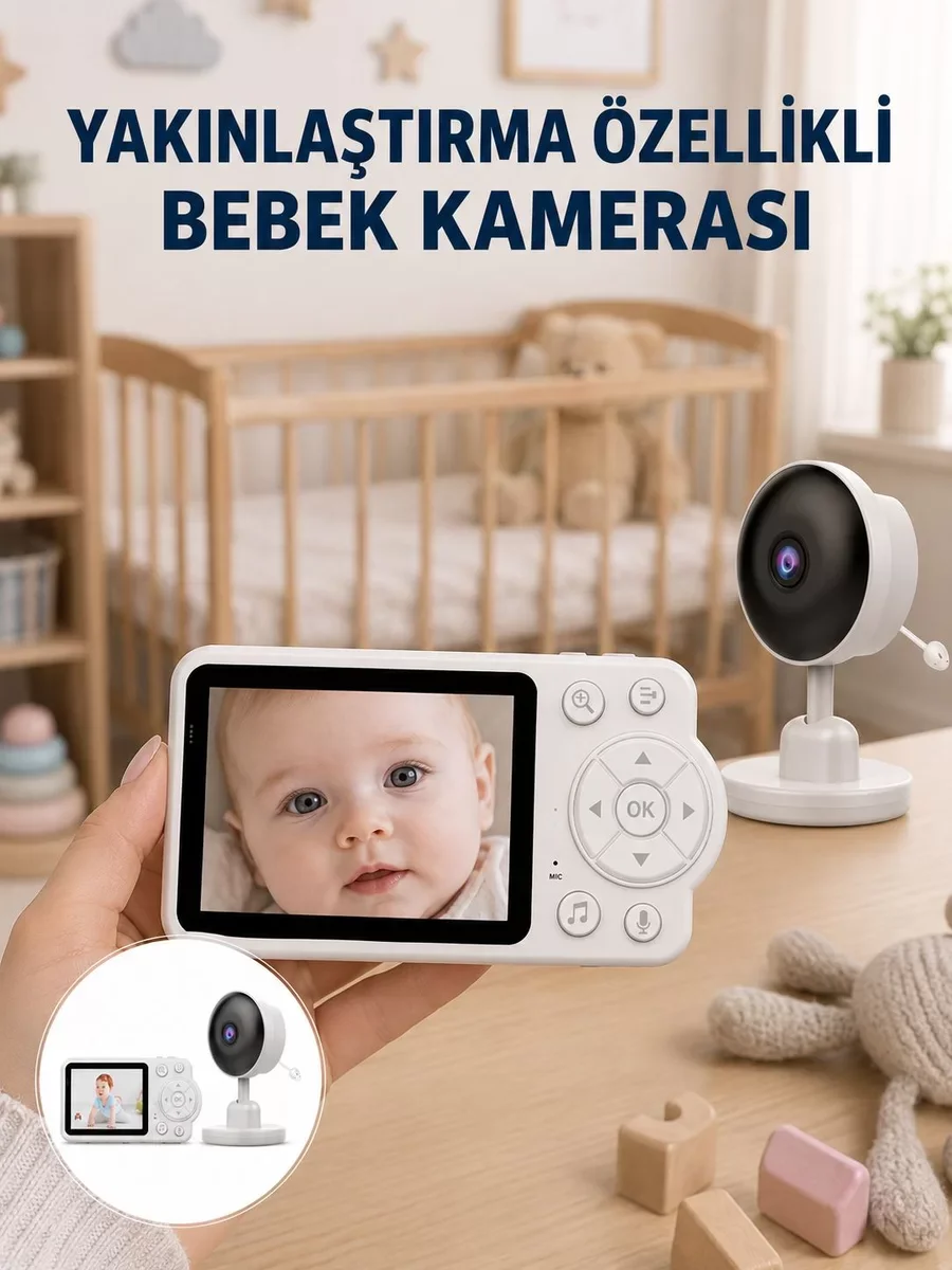 Yeni Nesil Güvenli Bebek Monitörü - FHSS Teknolojili Net Görüntü & İzleme Sistemi